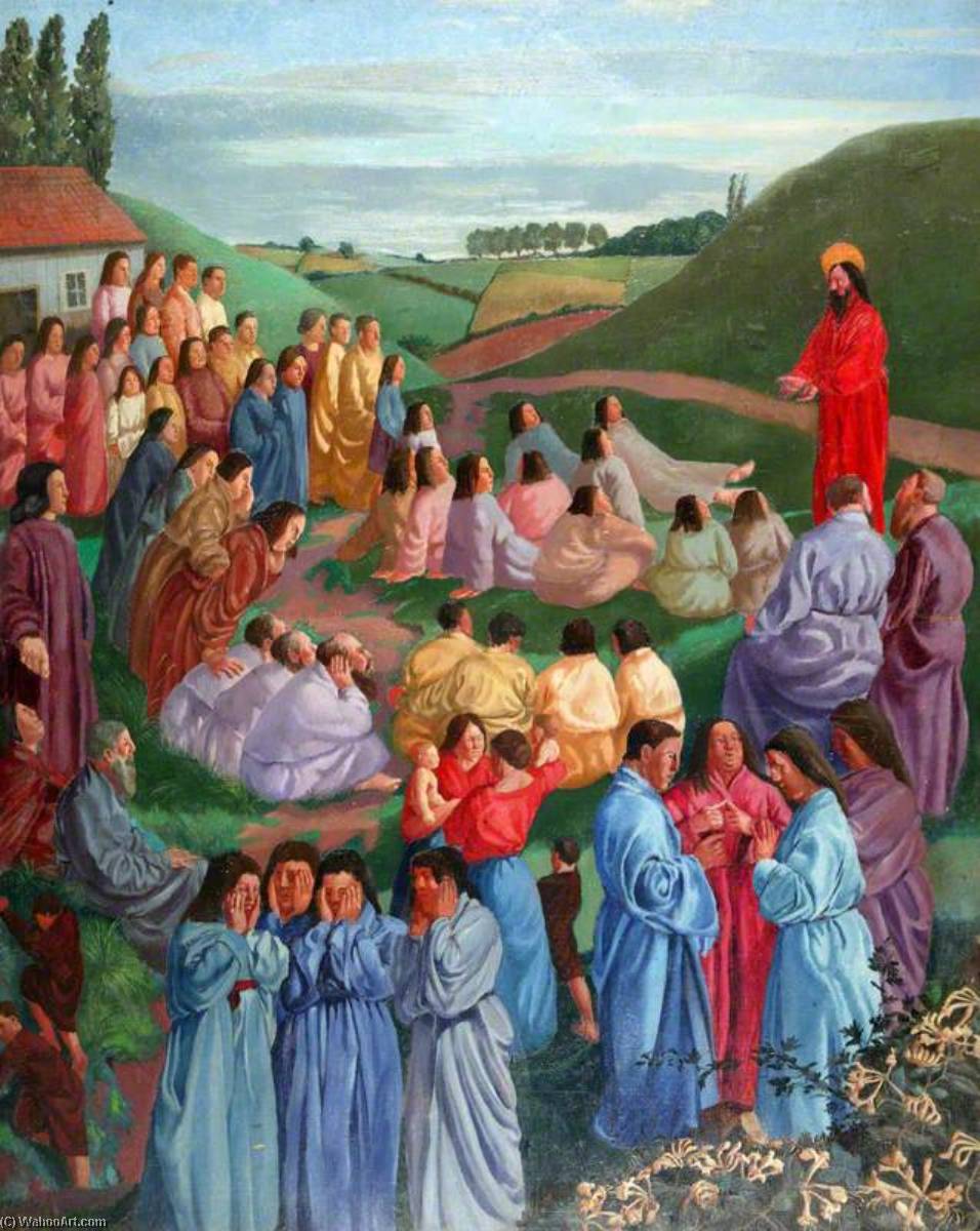 Order Oil Painting Replica The Sermon on the Mount by Thomas Saunders Nash (Inspired By) (1891-1968) | ArtsDot.com
