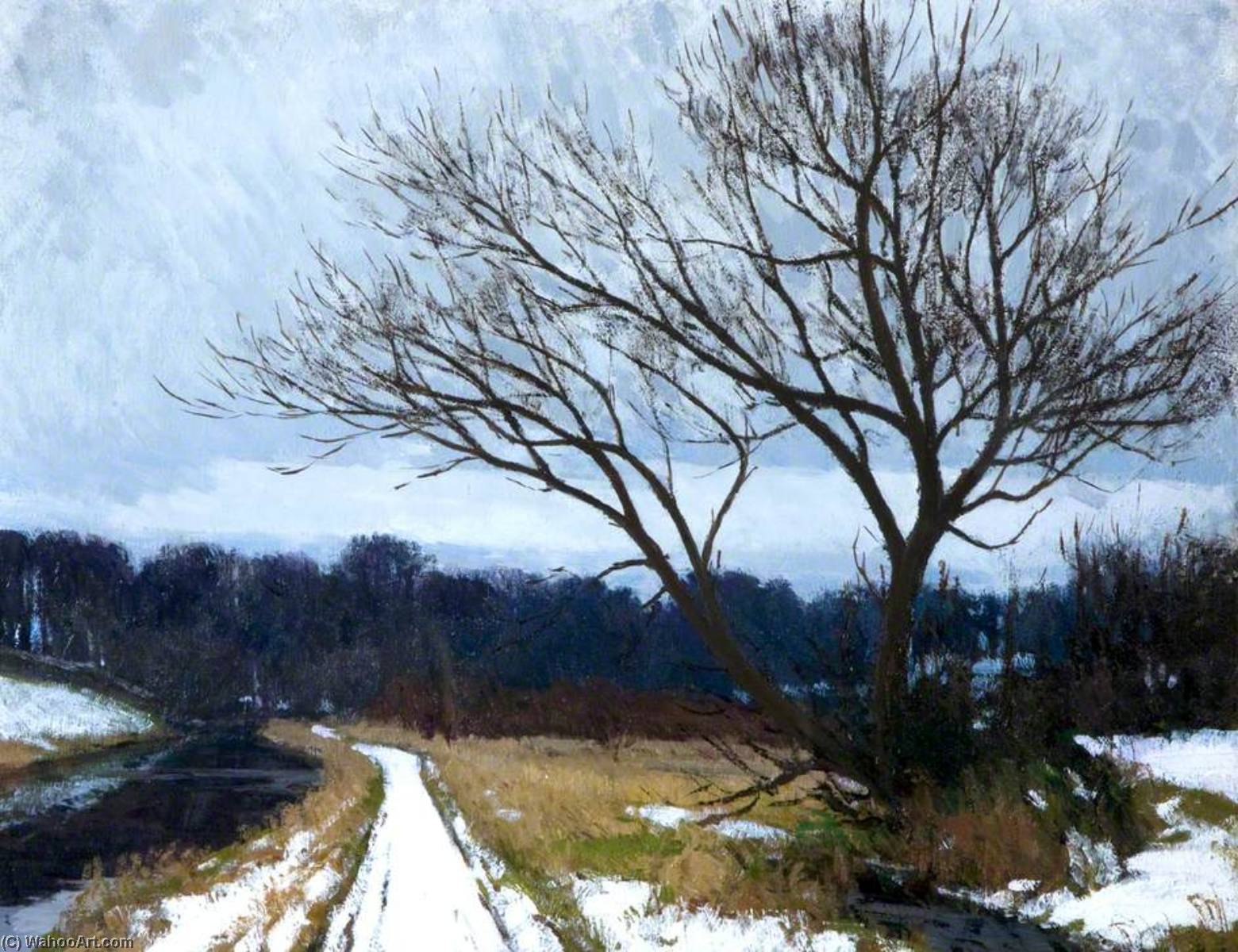 Order Paintings Reproductions On the Lagan, Winter by Hans Iten (1874-1930) | ArtsDot.com
