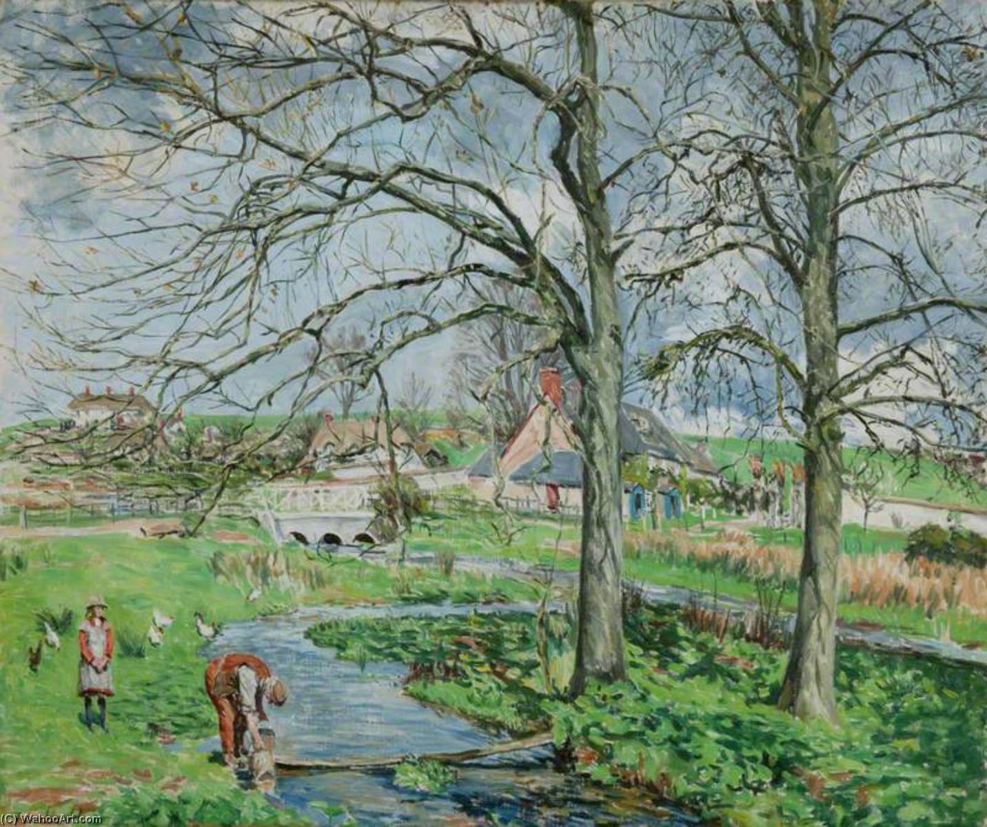 Order Art Reproductions Sarson Farm, Early Spring by Fairlie Harmar (1876-1945) | ArtsDot.com