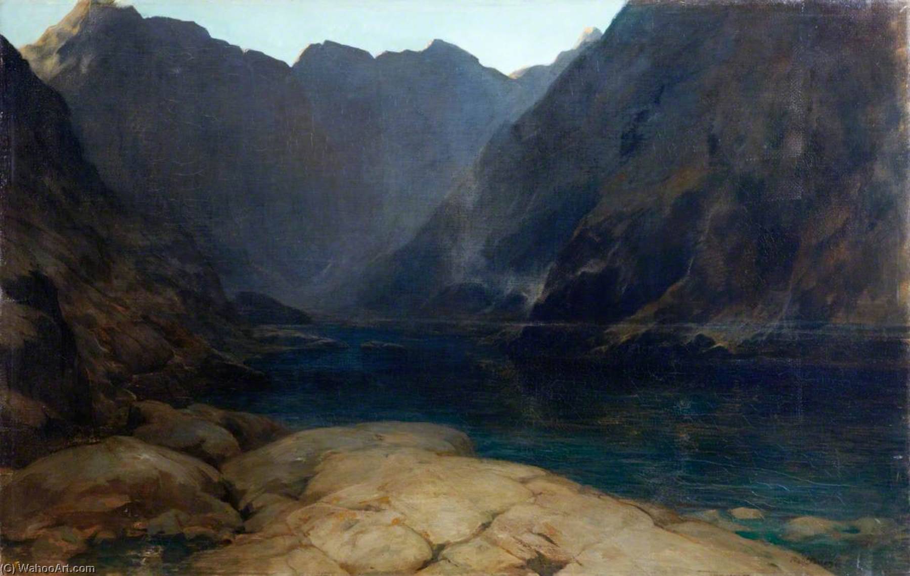 Order Art Reproductions The Valley of the Shadow, Loch Coruisk by Robert Burns (1869-1938) | ArtsDot.com