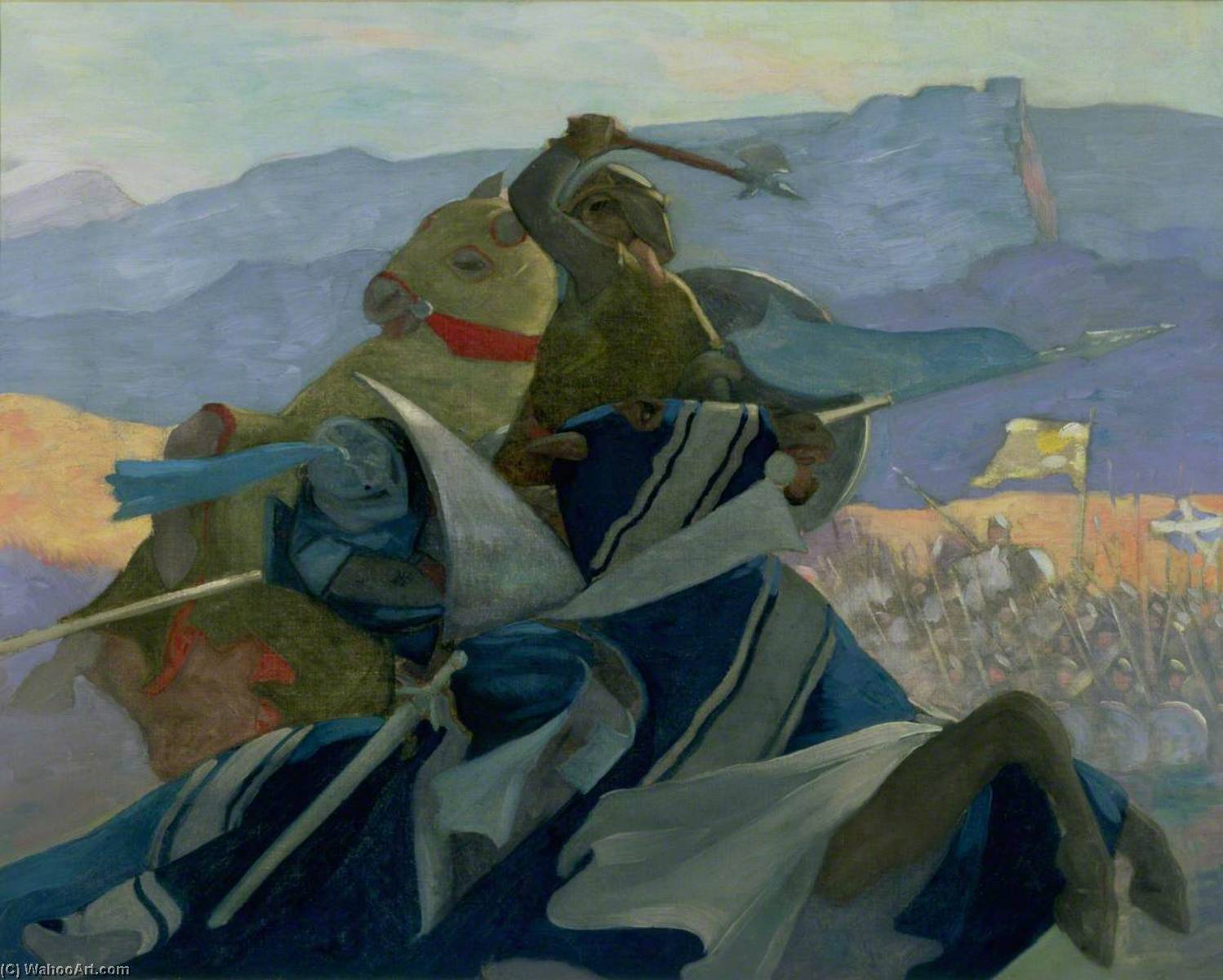 Order Paintings Reproductions Robert the Bruce and de Bohun by Eric Harald Macbeth Robertson (1887-1941) | ArtsDot.com