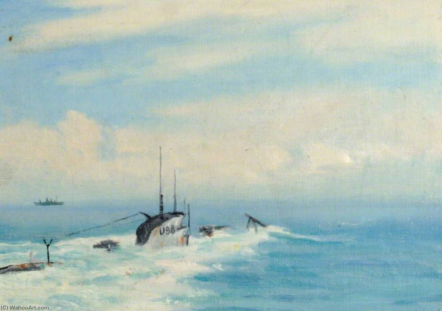 Sinking of `U98` (First World War) by George Fagan Bradshaw (1888-1961) George Fagan Bradshaw | ArtsDot.com