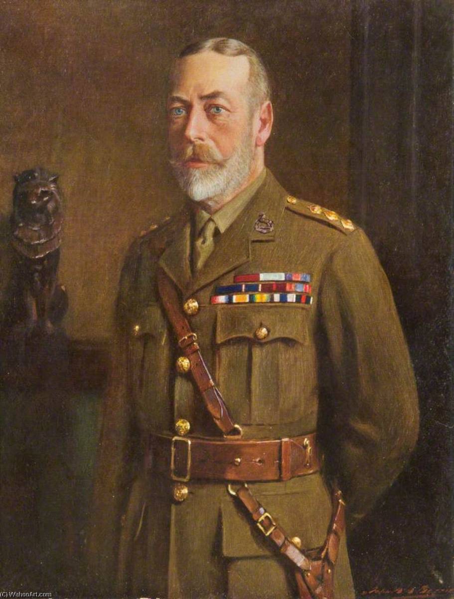 Order Oil Painting Replica George V (1865–1936), as Colonel of the King`s Regiment by John Archibald Alexander Berrie (Inspired By) (1887-1962) | ArtsDot.com