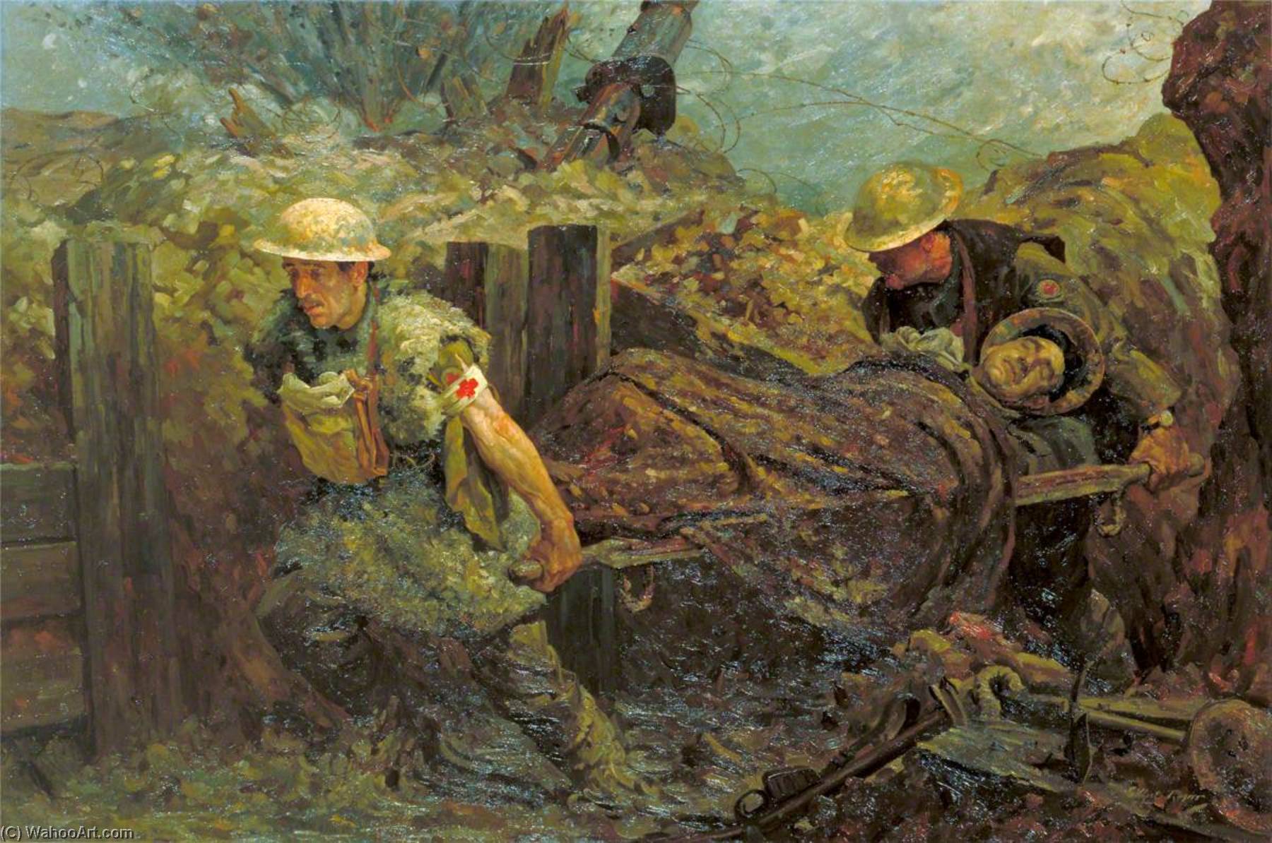 Order Oil Painting Replica Stretcher Bearing in Difficulties, 1920 by Gilbert Rogers (Inspired By) (1881-1956) | ArtsDot.com