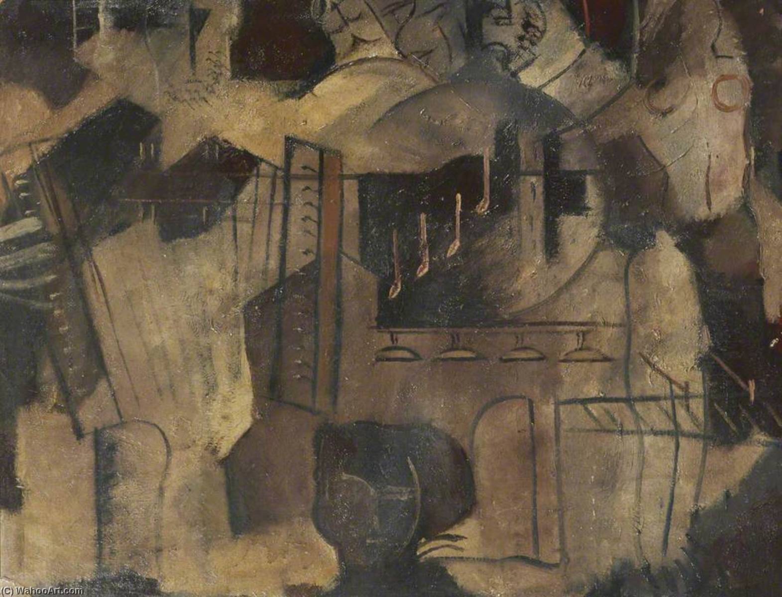 Order Paintings Reproductions Street Musicians (Post Cubist), 1926 by William Johnstone (Inspired By) (1897-1981) | ArtsDot.com