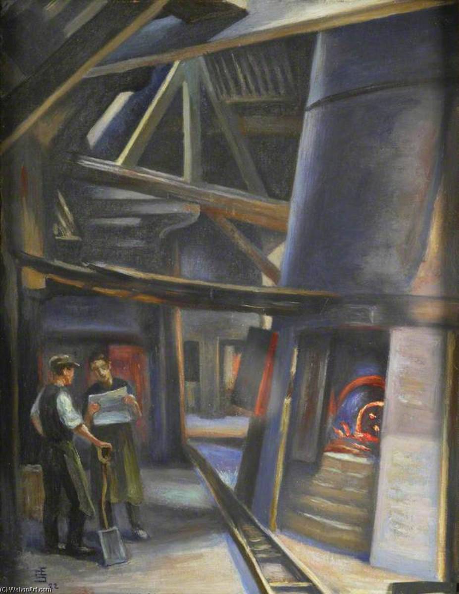 Order Paintings Reproductions Whitefriars Glass Works, the Glass House, 1922 by Edgar Seligman (Inspired By) (1867-1958) | ArtsDot.com