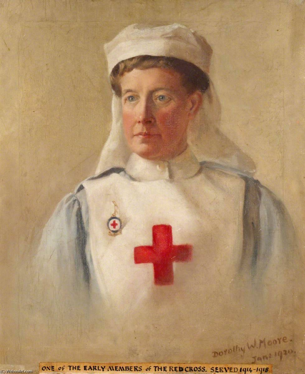 Buy Museum Art Reproductions Miss Moore in British Red Cross Voluntary Aid Detachment Uniform, 1920 by Dorothy W Moore (Inspired By) (1897-1973) | ArtsDot.com