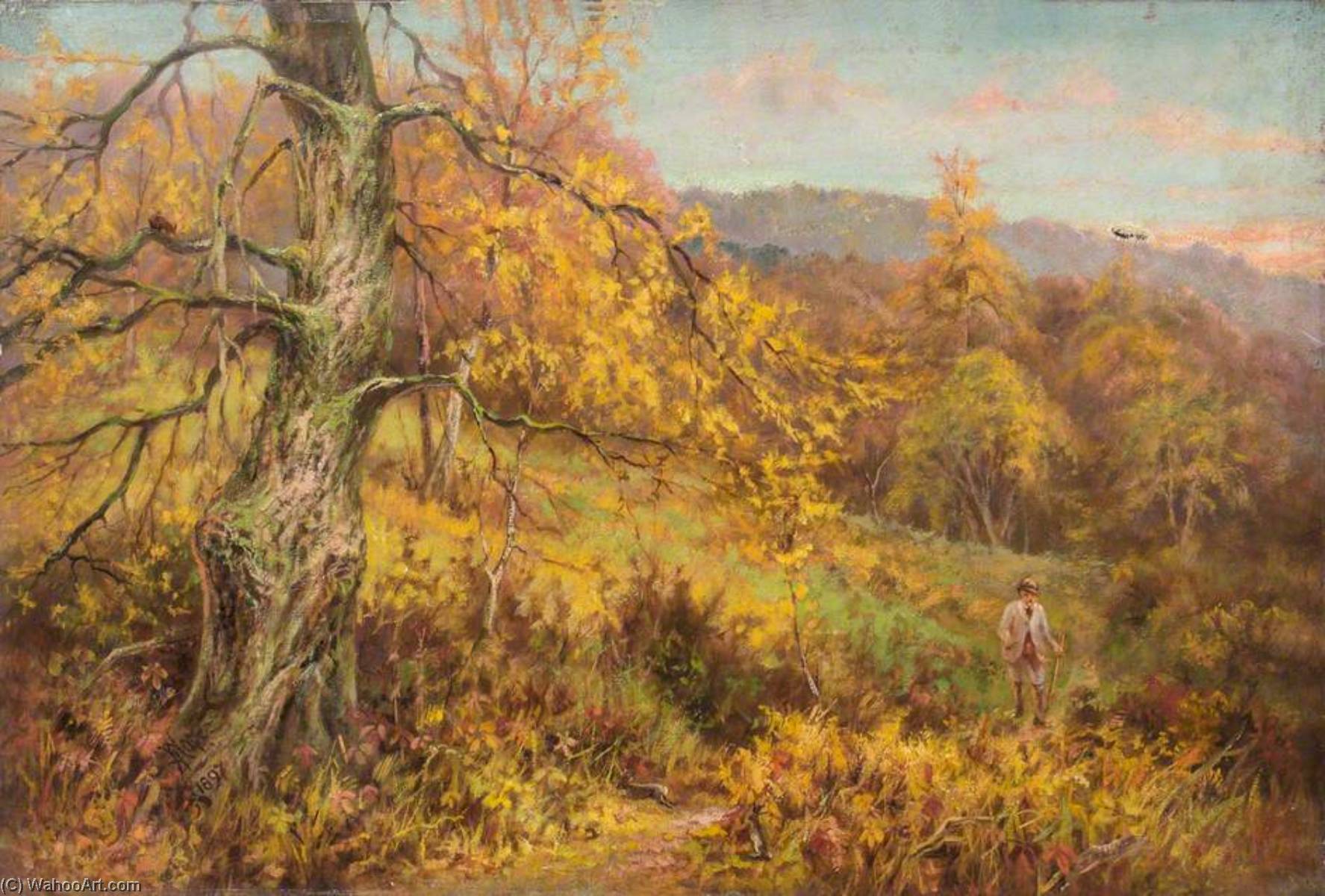 Order Art Reproductions Autumn in Addington Park, Croydon, Surrey, 1897 by William Henry Hope (1835-1917) | ArtsDot.com