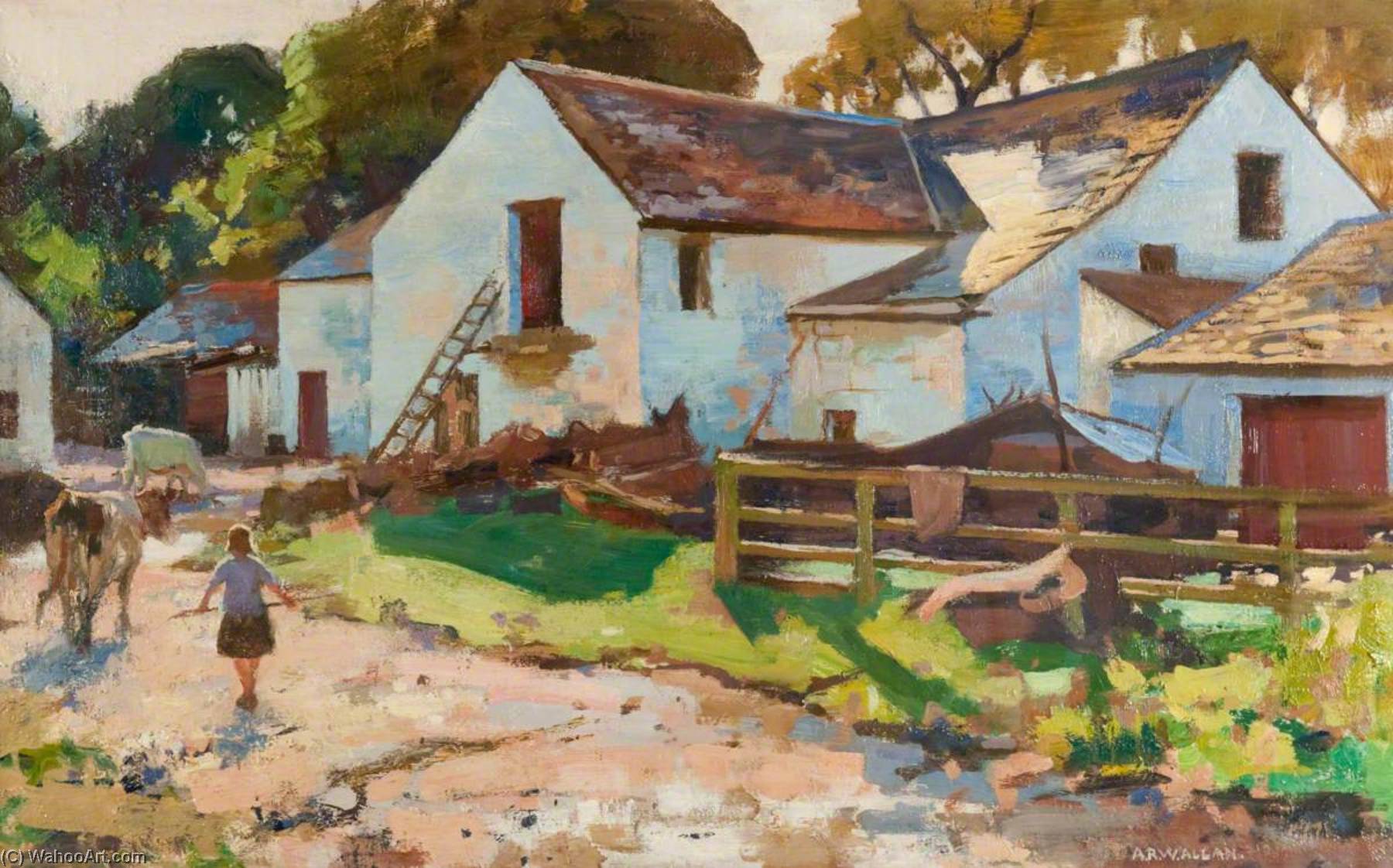 Order Paintings Reproductions The Mill of Urr near Castle Douglas by Archibald Russell Watson Allan (Inspired By) (1878-1959) | ArtsDot.com