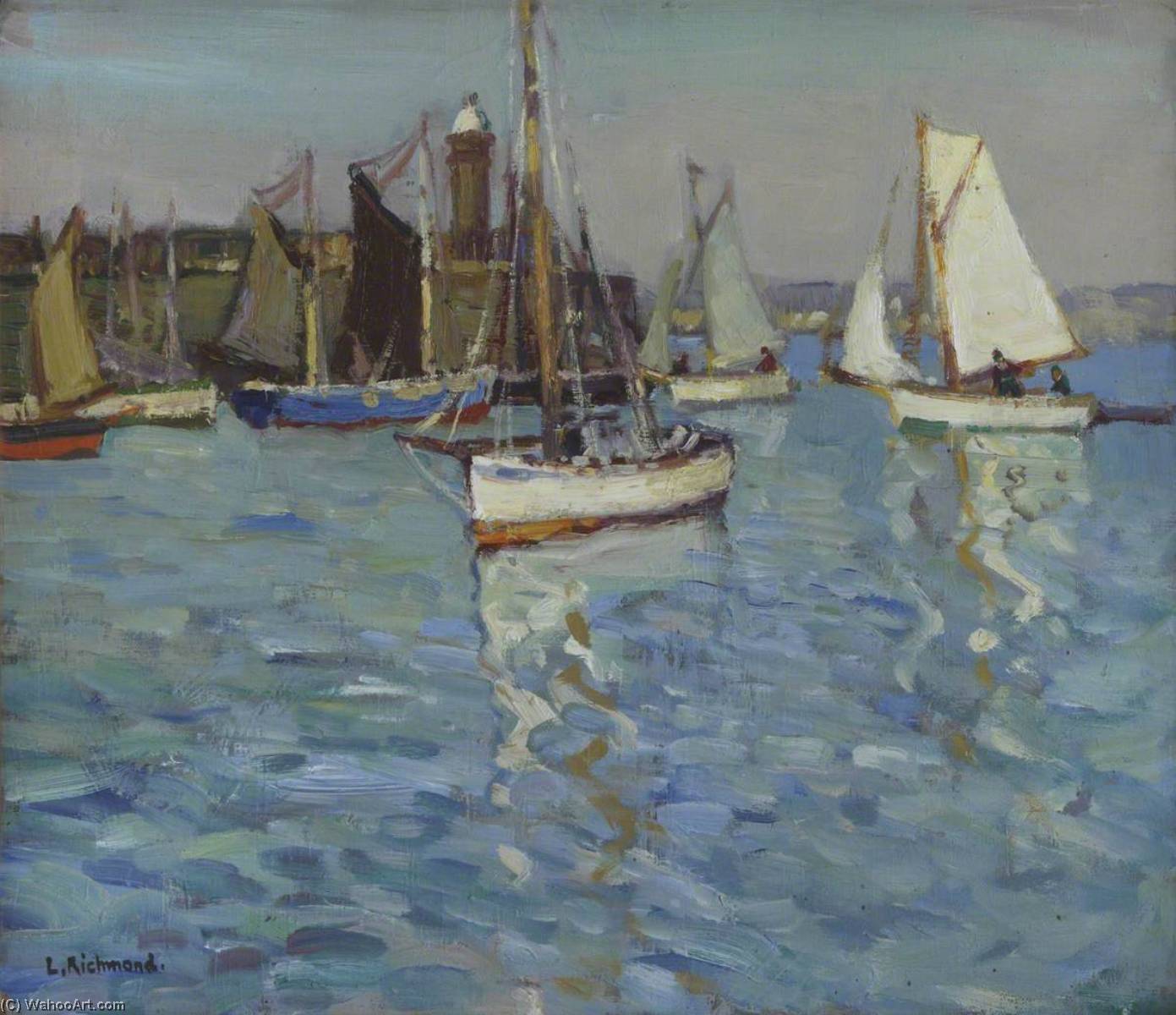 Order Paintings Reproductions Sailing Boats by Leonard Richmond (Inspired By) (1889-1965) | ArtsDot.com
