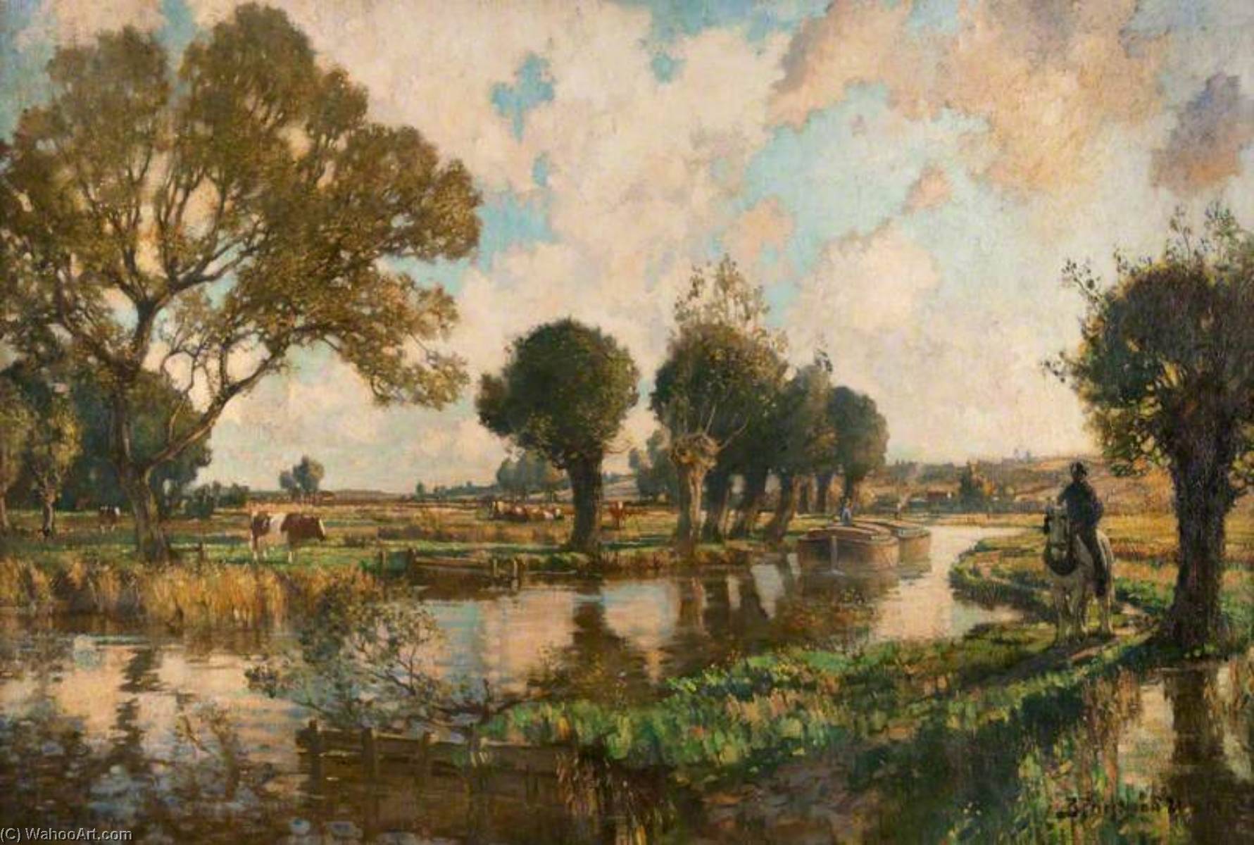 Buy Museum Art Reproductions Suffolk Waterway by Bertram Priestman (1868-1951) | ArtsDot.com