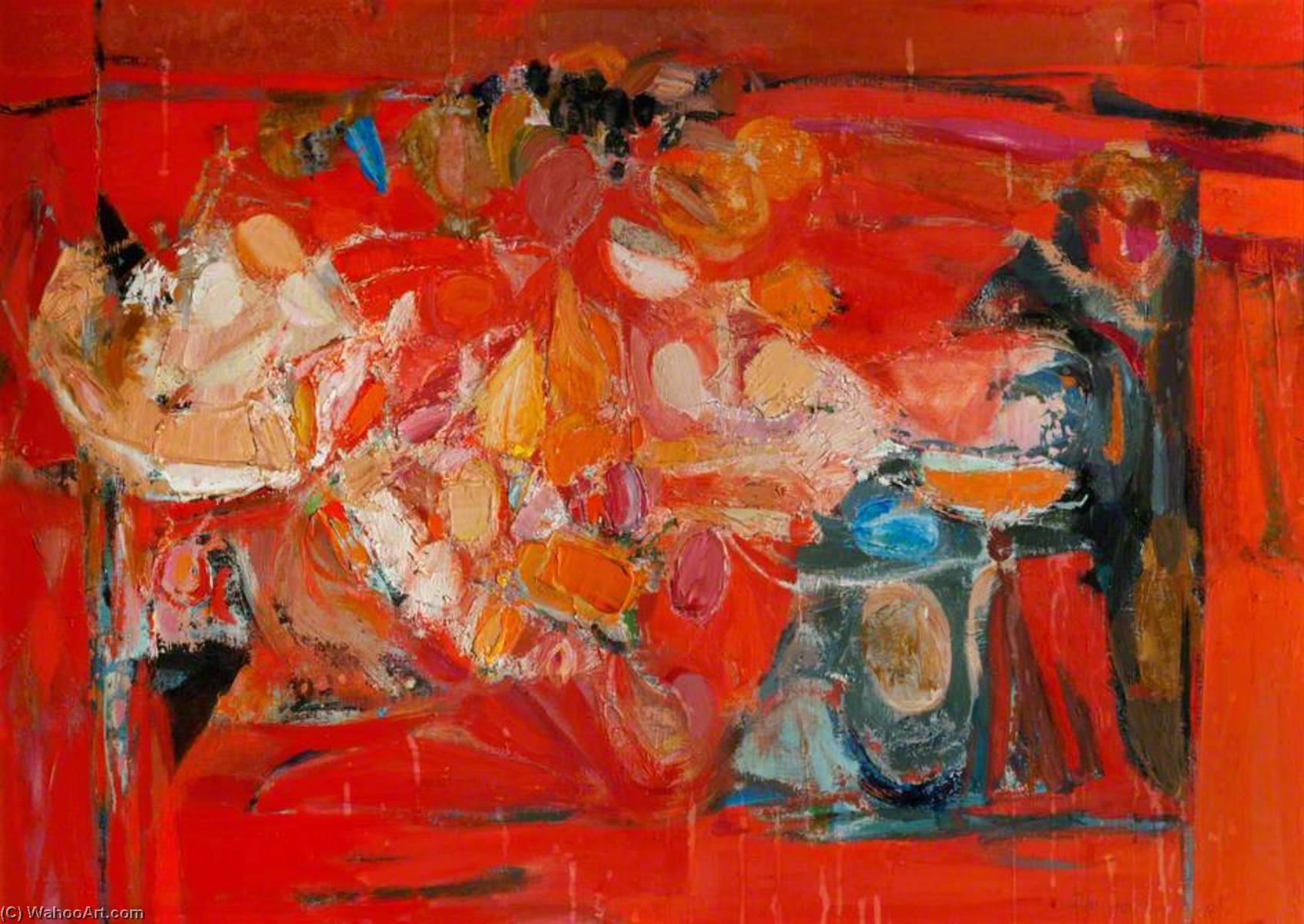 The Red Table by John Houston (1930-2008) John Houston | ArtsDot.com