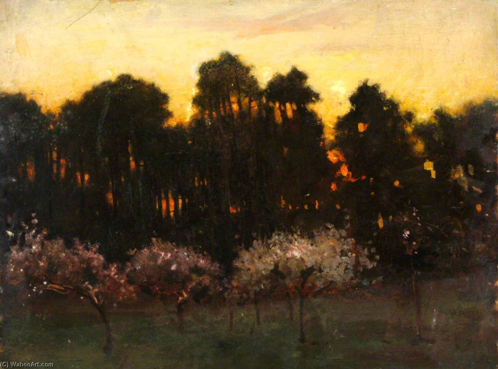 Order Artwork Replica Orchard near the Pineta, Viareggio by Benjamin Haughton (1865-1924) | ArtsDot.com