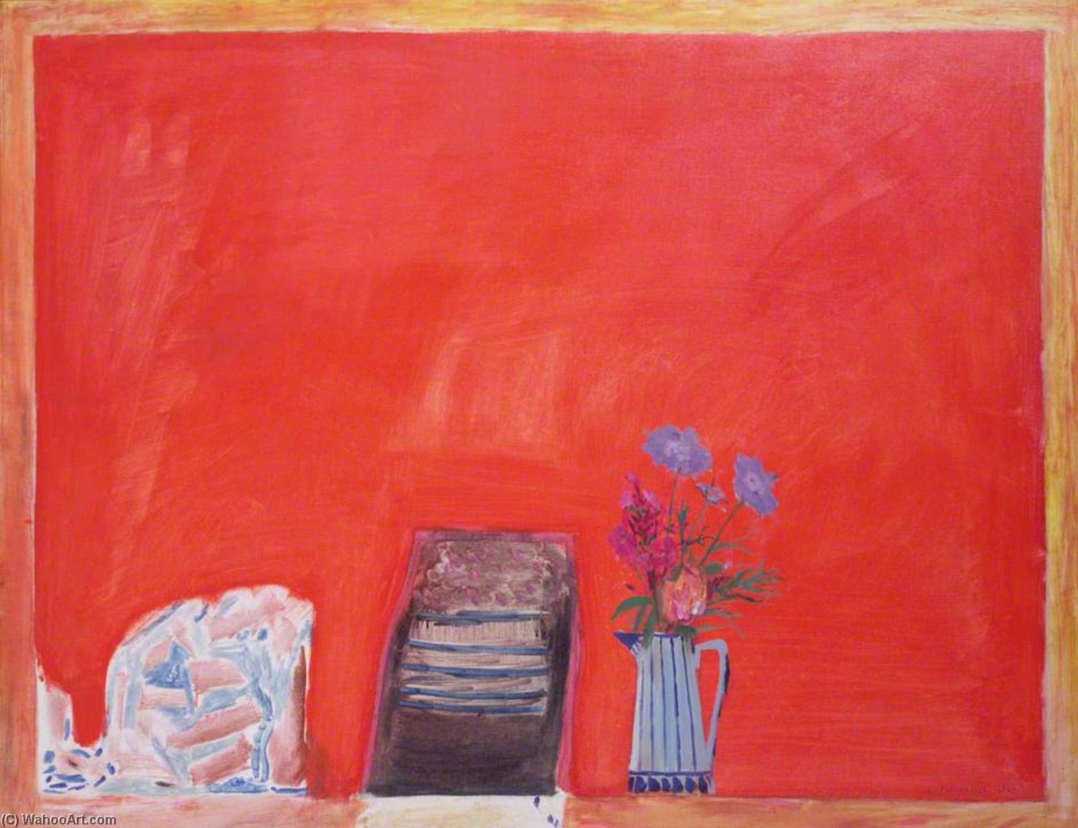 Fiori e tabella rossa di Elizabeth Violet Blackadder (1931-2021, Scotland) Elizabeth Violet Blackadder | ArtsDot.com