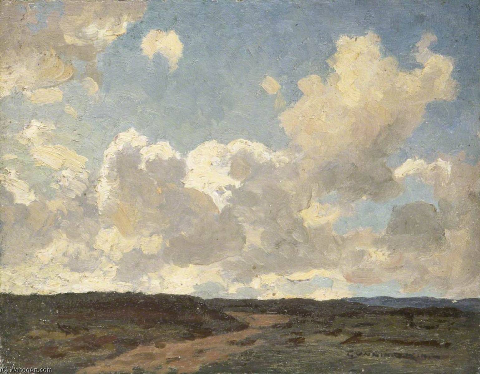 Order Oil Painting Replica Landscape with Large Cloudy Sky, 1930 by Gunning King (1859-1940) | ArtsDot.com