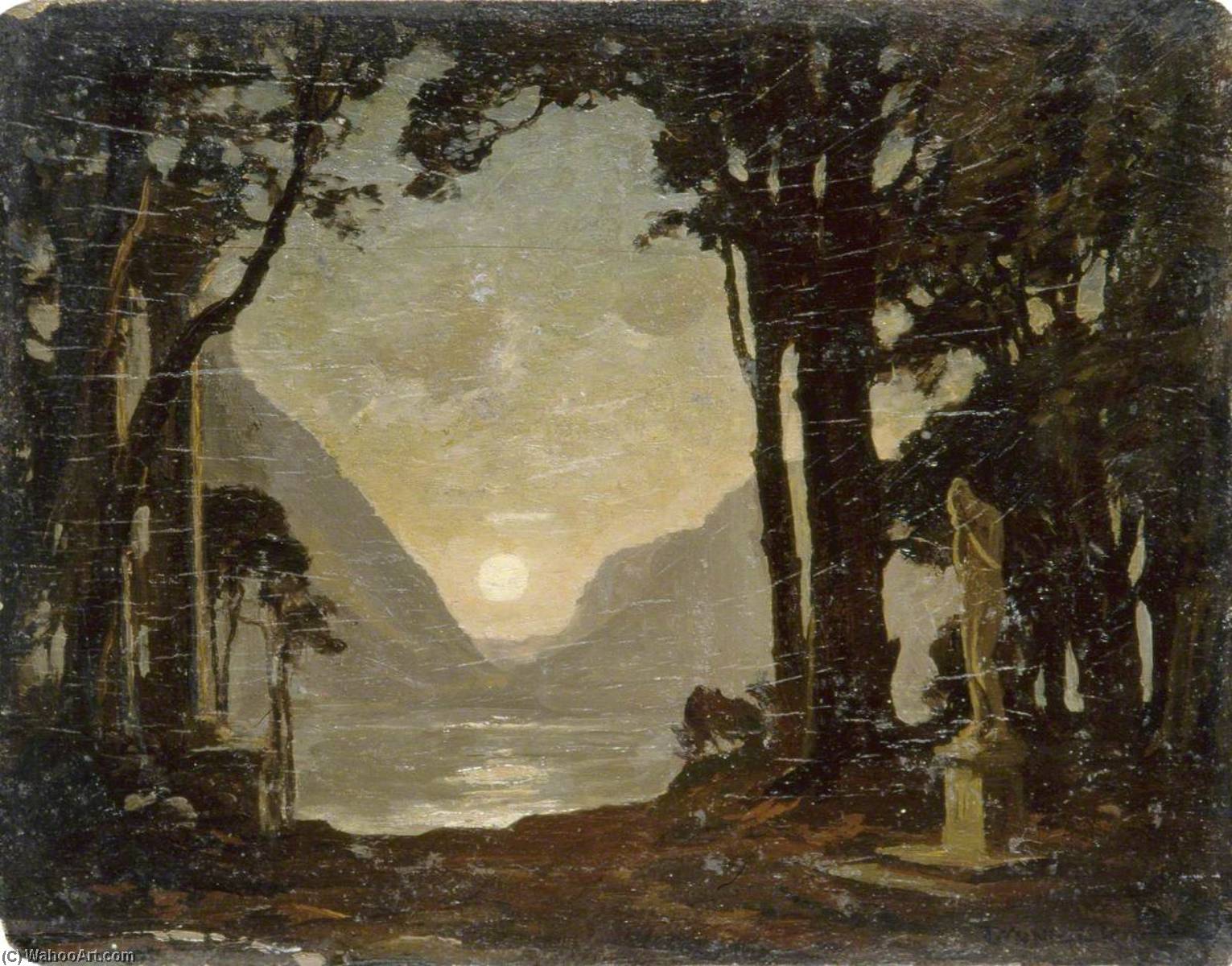 Order Artwork Replica Moonlight on a Lake with Statues, 1930 by Gunning King (1859-1940) | ArtsDot.com