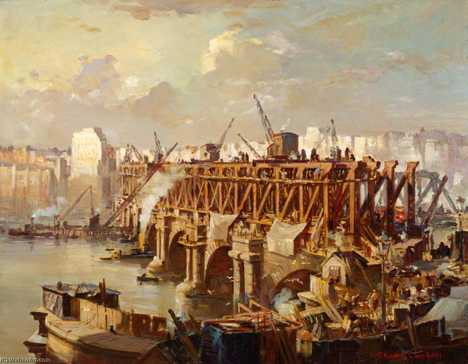 Buy Museum Art Reproductions Demolition of Waterloo Bridge, 1935, 1935 by Charles Ernest Cundall (Inspired By) (1890-1971) | ArtsDot.com