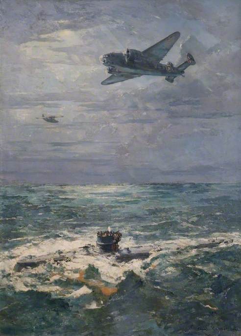 Order Oil Painting Replica U570 Surrenders to a 269 Squadron Hudson Aircraft, 27 August 1941, 1941 by Charles Ernest Cundall (Inspired By) (1890-1971) | ArtsDot.com