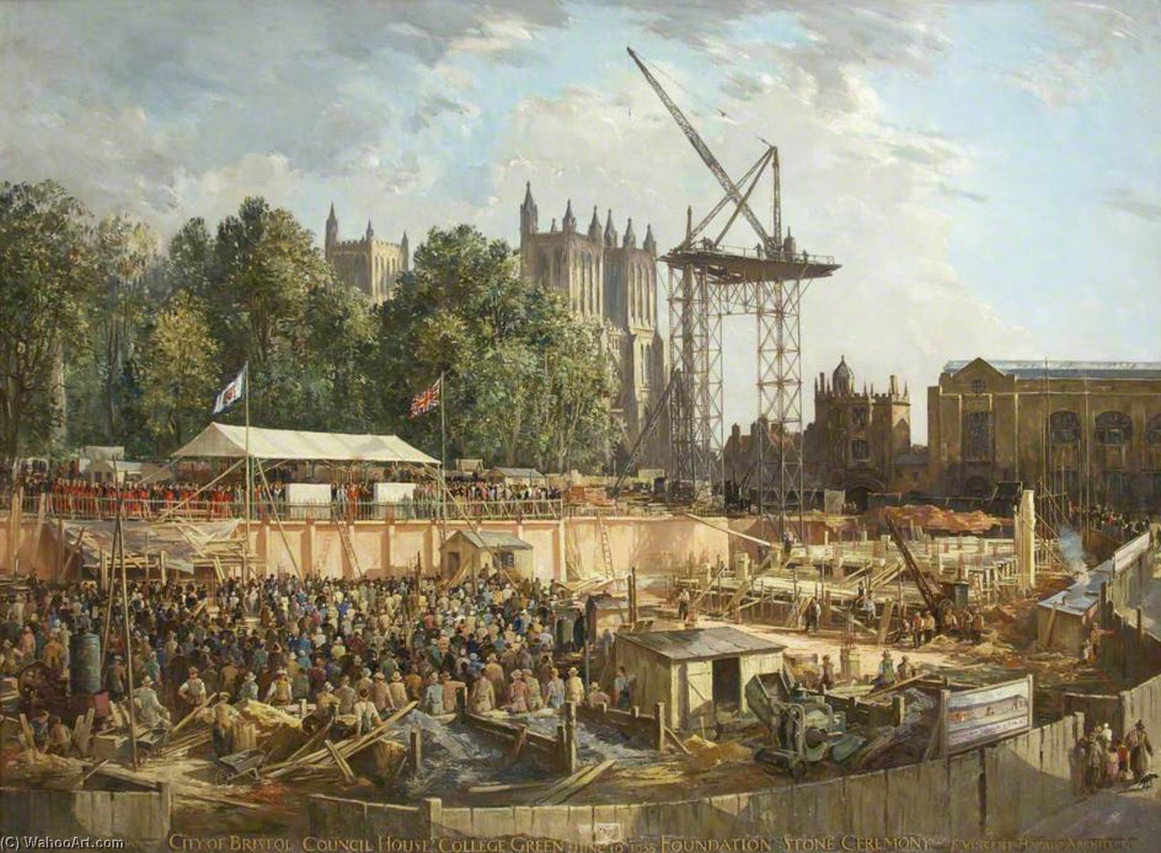 Buy Museum Art Reproductions City of Bristol Council House, College Green, 10th June 1938, Foundation Stone Ceremony by Charles Ernest Cundall (Inspired By) (1890-1971) | ArtsDot.com