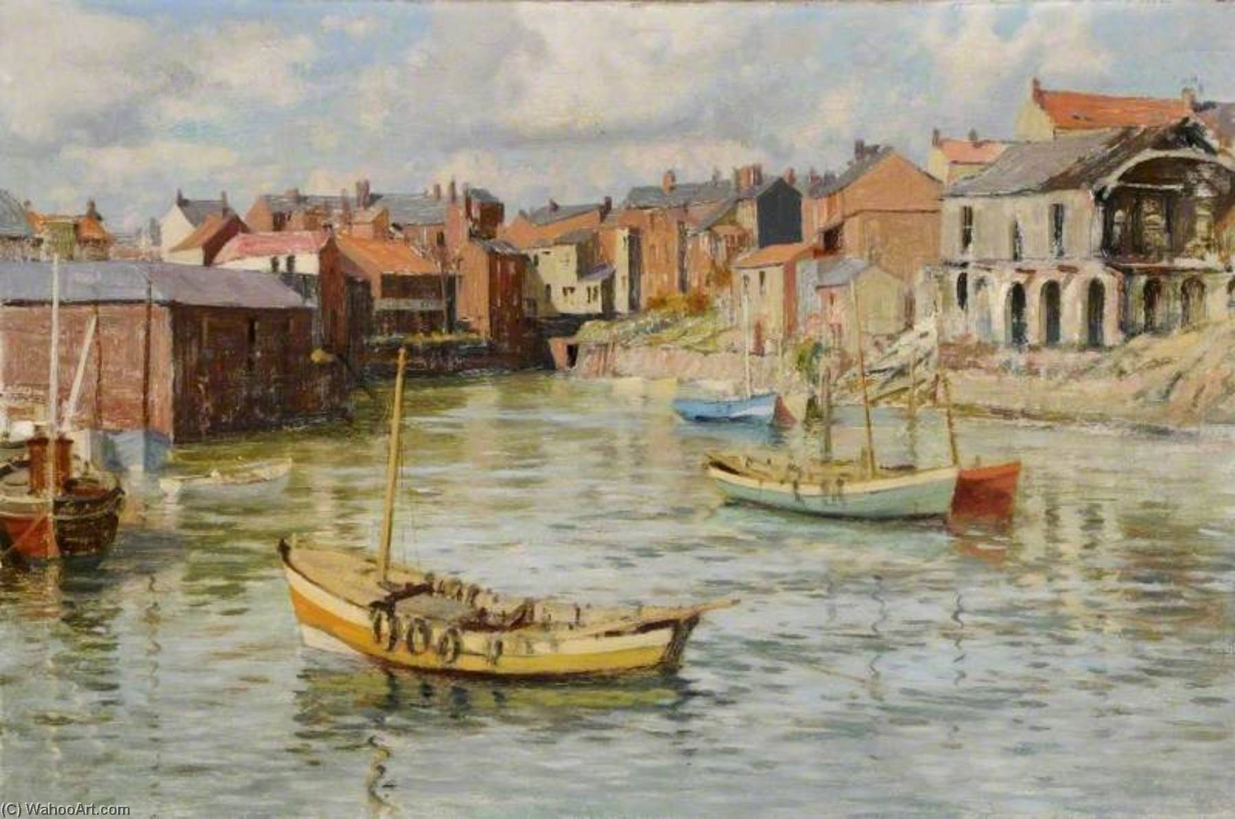 Order Paintings Reproductions Bridlington Harbour, East Riding of Yorkshire, 1951 by Walter Goodin (Inspired By) (1907-1992) | ArtsDot.com