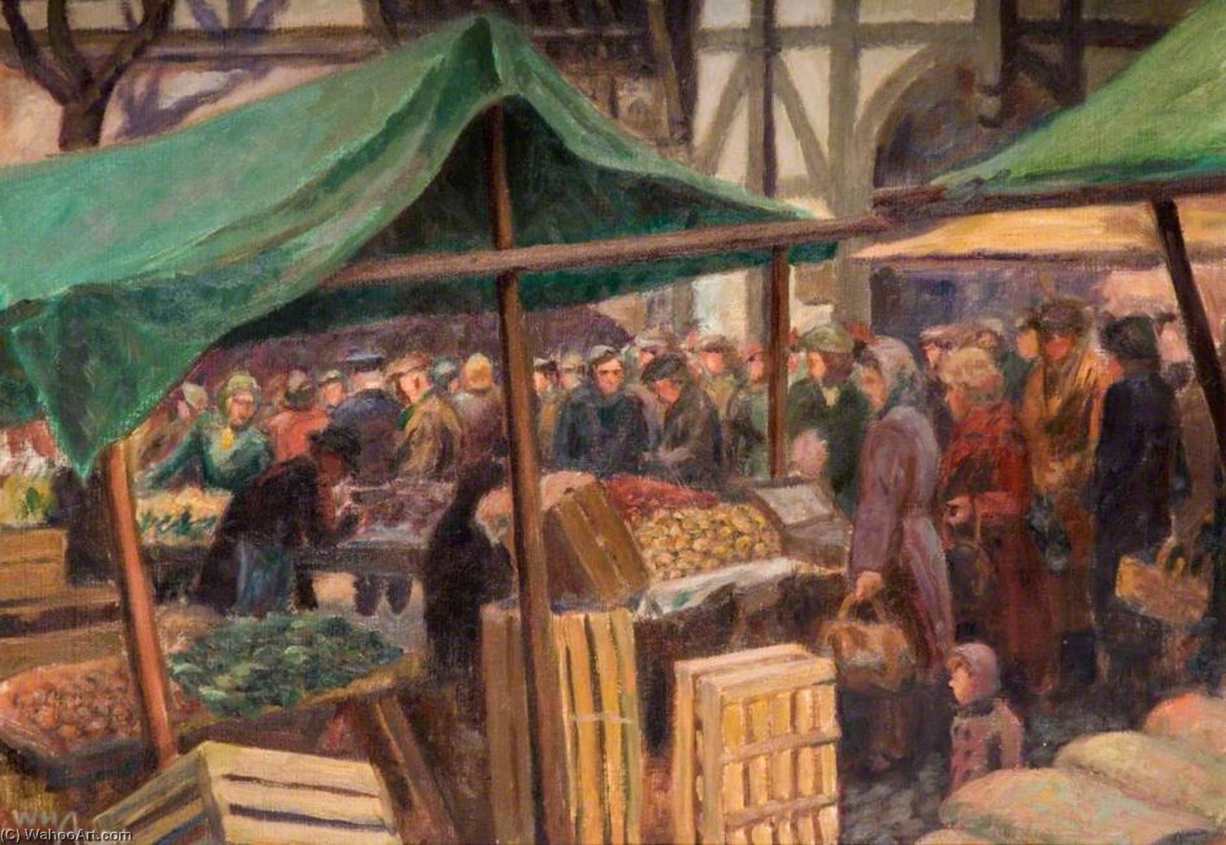Buy Museum Art Reproductions Street Market, Walsall by William Herbert Allen (1863-1943) | ArtsDot.com