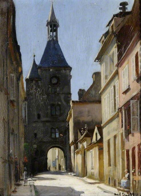 Buy Museum Art Reproductions The Clock Tower, Avallon, North Burgundy, France by Frederick William Elwell (Inspired By) (1870-1958) | ArtsDot.com
