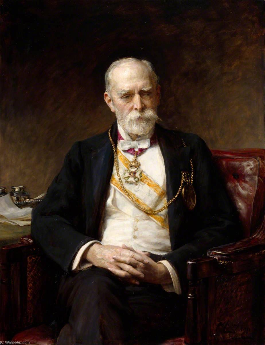 Order Oil Painting Replica Sir Edward Poynter (1836–1919), President of the Royal Academy, 1911 by Arthur Stockdale Cope (1857-1940) | ArtsDot.com