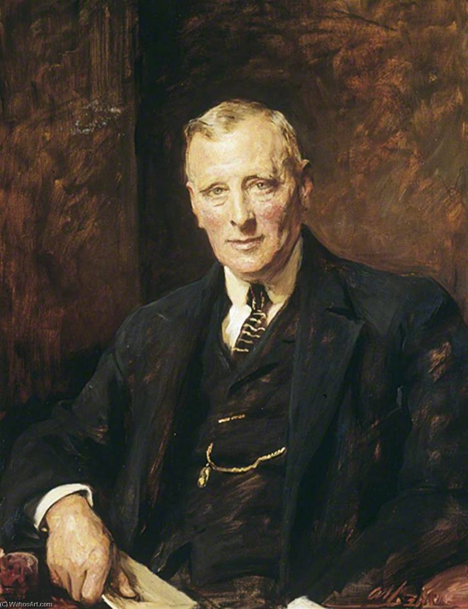 Order Paintings Reproductions Charles Lupton (1855–1935), Chairman of the Leeds General Infirmary (1900–1921), Lord Mayor of Leeds (1915– 1916) Deputy Lieutenant of the West Riding, Yorkshire (1918) by Arthur Stockdale Cope (1857-1940) | ArtsDot.com