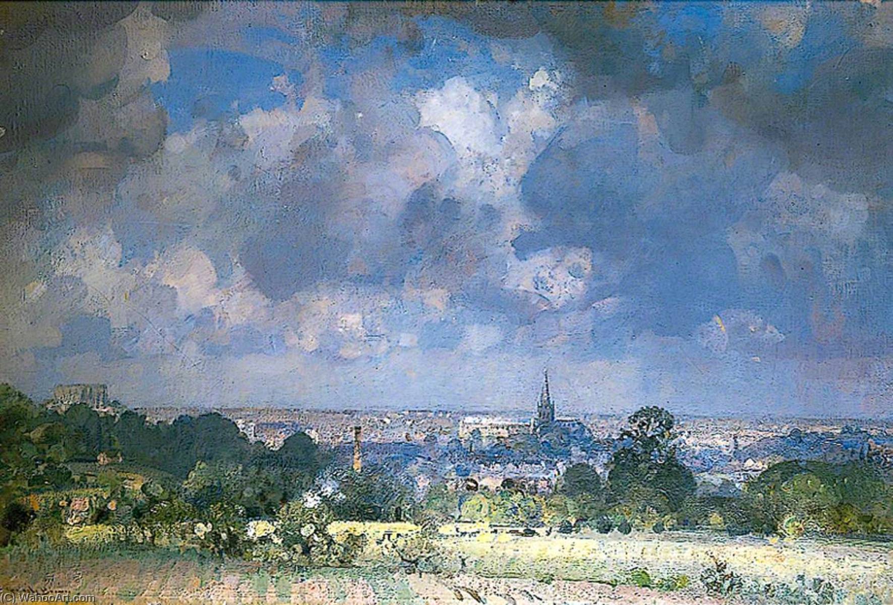 View of Norwich from the Bungay Road, Norfolk, 1935 by John Alfred Arnesby Brown John Alfred Arnesby Brown | ArtsDot.com