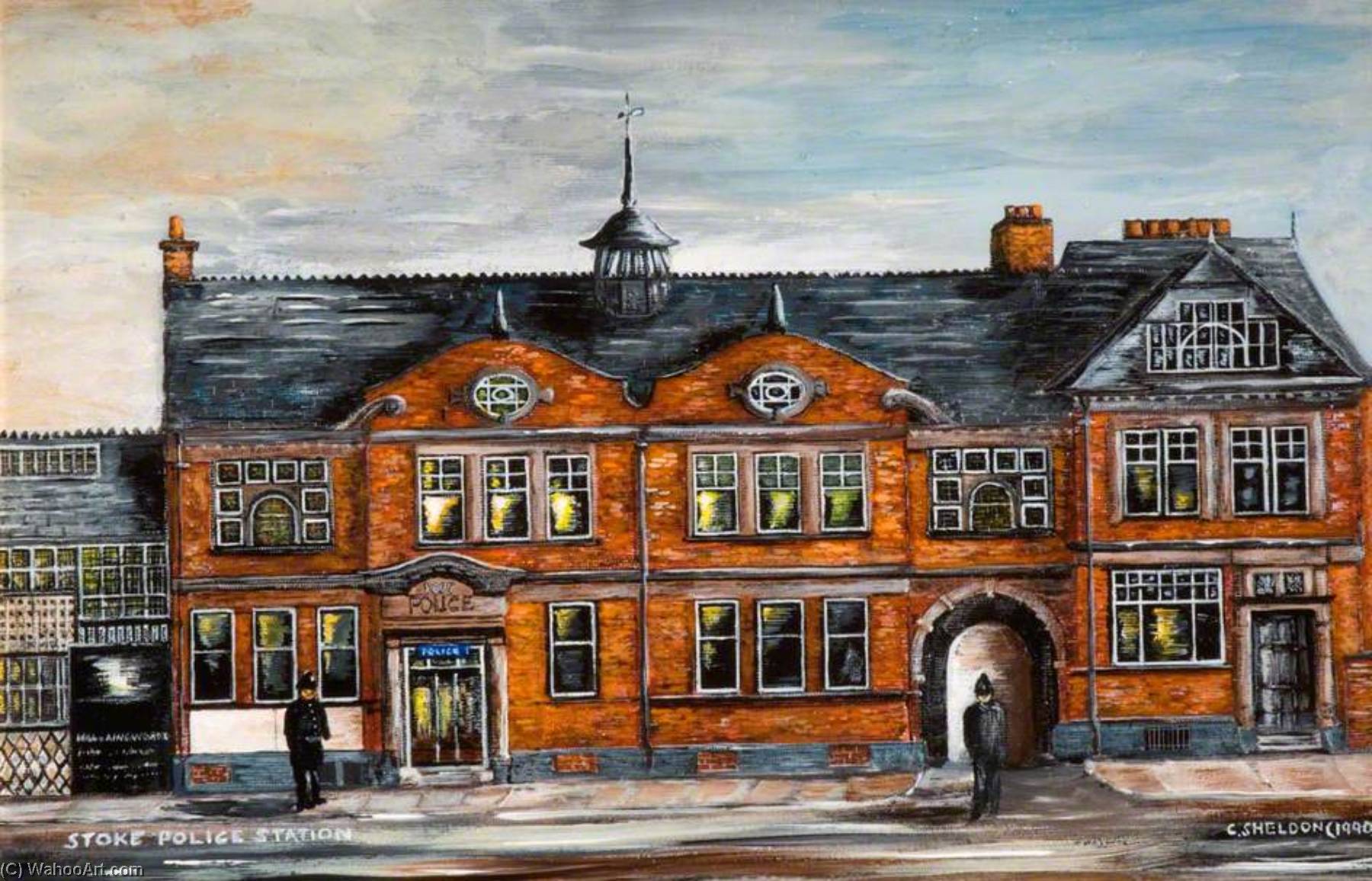 Stoke Police Station, 1990 by Christopher William Sheldon (1948-2016) Christopher William Sheldon | ArtsDot.com