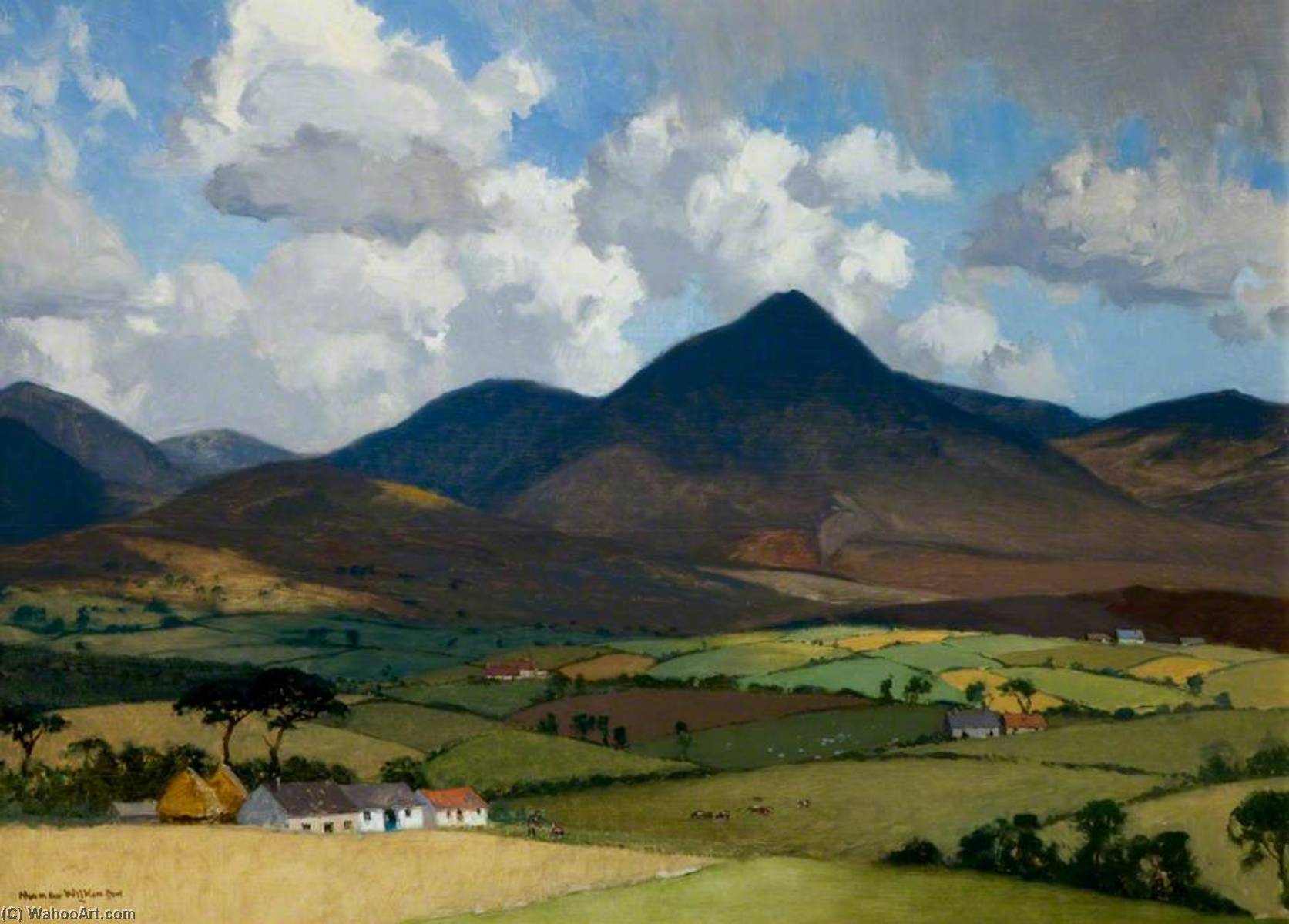 Buy Museum Art Reproductions The Mourne Mountains, Slieve Binnian by Norman Wilkinson (Inspired By) (1878-1971) | ArtsDot.com