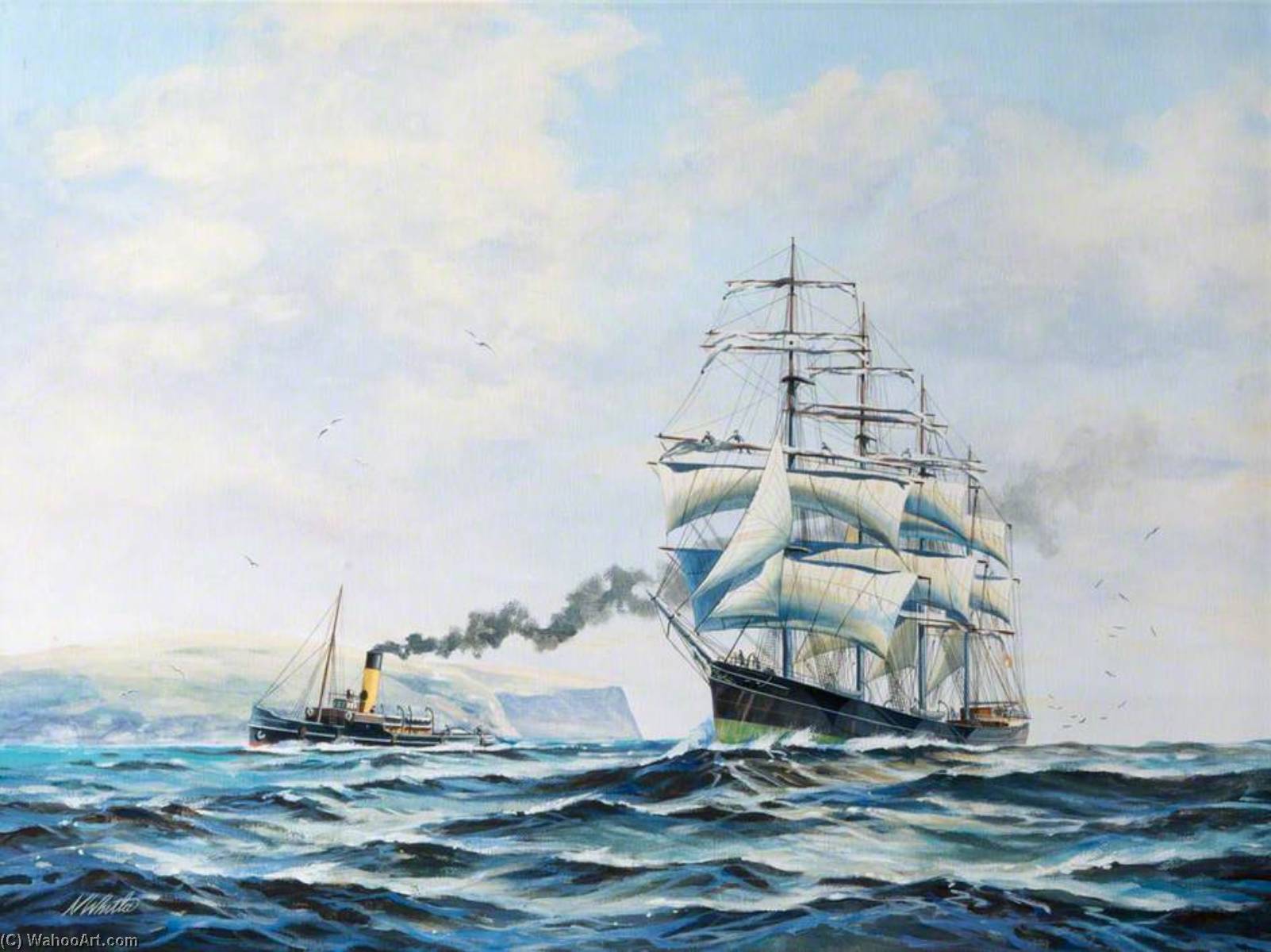 Clipper y Steamboat en el Mar de Norman Whitla Norman Whitla | ArtsDot.com