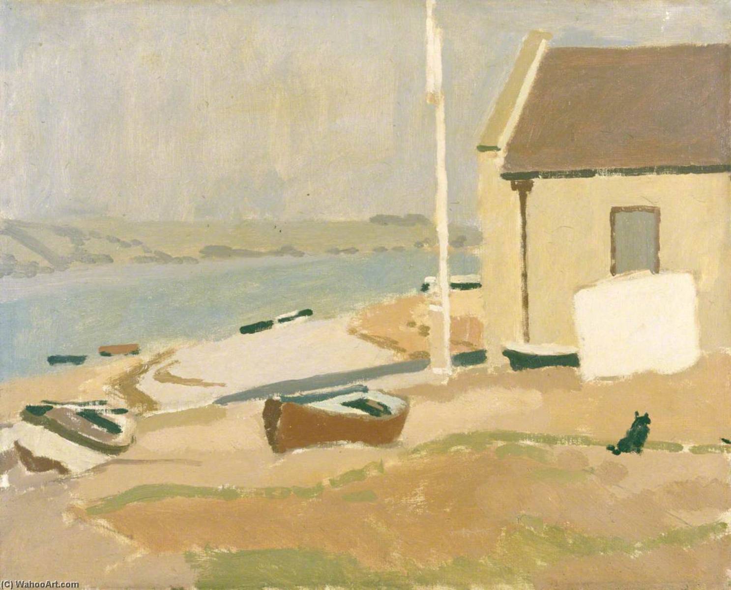 Buy Museum Art Reproductions Lifeboat House, Ferryside by Edward Morland Lewis (1903-1943) | ArtsDot.com