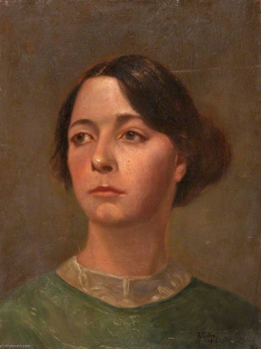 Buy Museum Art Reproductions Head of a Young Woman (Green Dress), 1913 by Robert Lillie (1867-1949) | ArtsDot.com