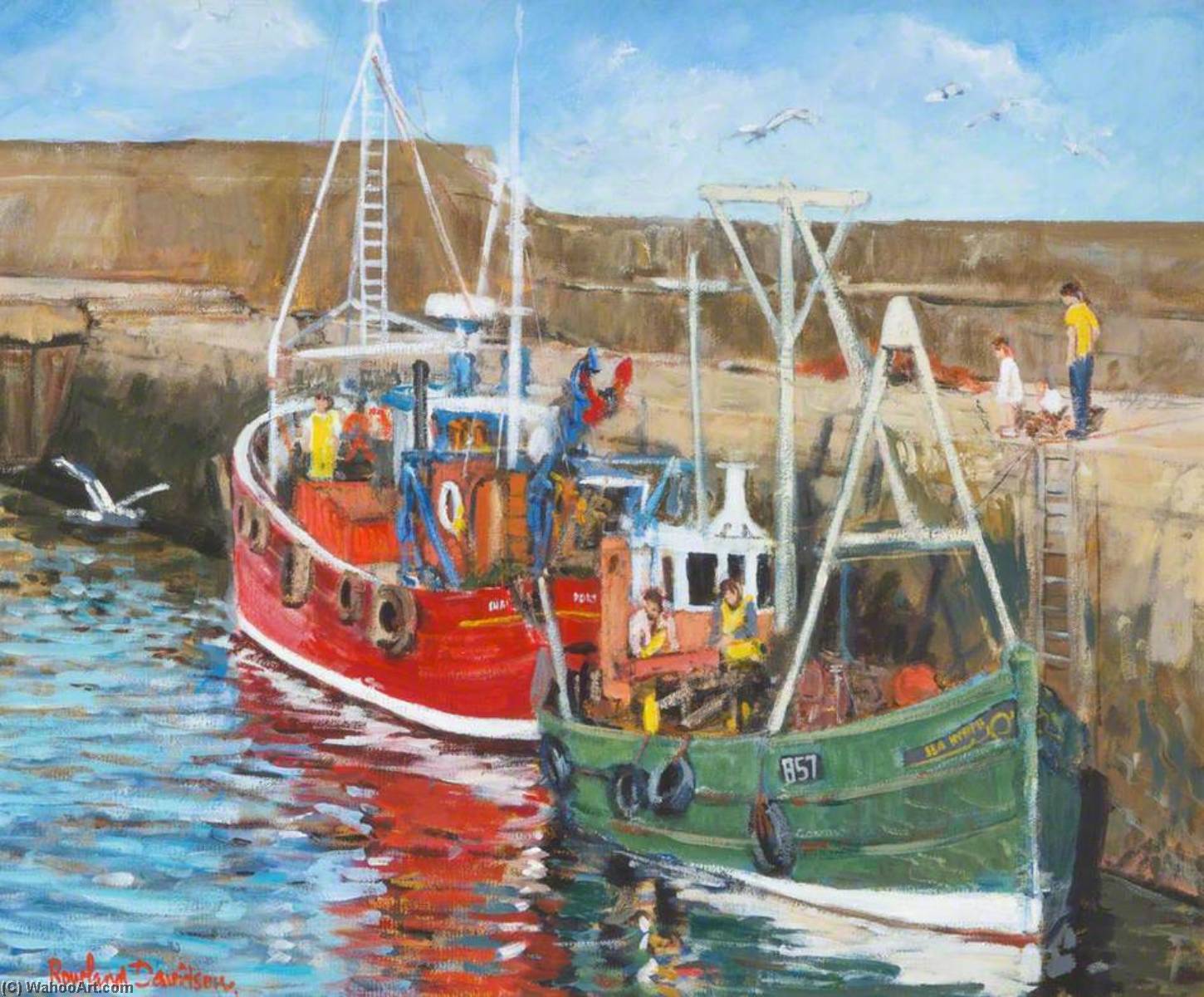 Portavogie Harbour by Rowland Davidson Rowland Davidson | ArtsDot.com
