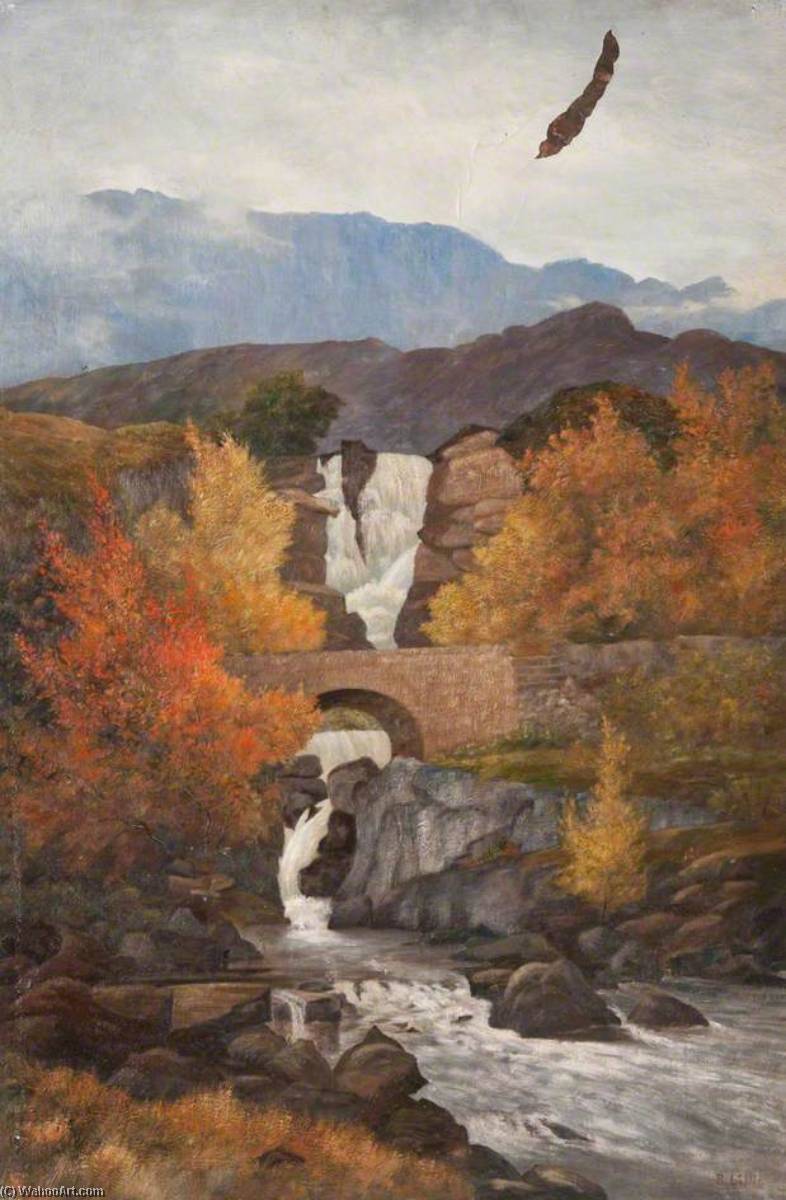 Buy Museum Art Reproductions Ardessie Falls, Little Loch Broom, Ross shire by Robert Lillie (1867-1949) | ArtsDot.com