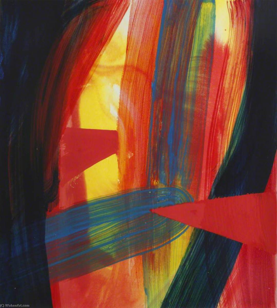 Red, Blue and Yellow Abstract with Red Triangle by Mark Rowan Hull Mark Rowan Hull | ArtsDot.com