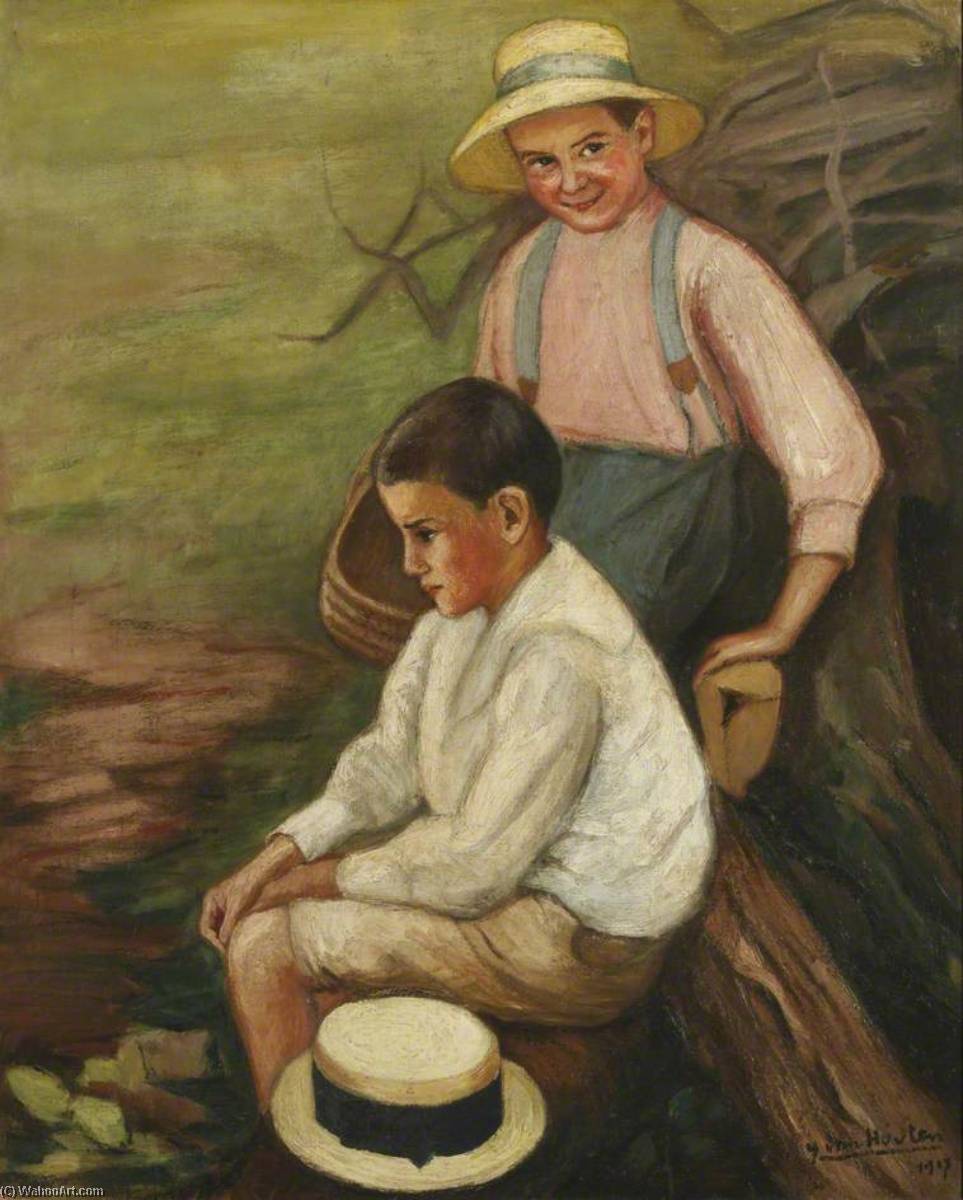 Order Artwork Replica Two Mischievous Boys, 1917 by Georges Van Houten (Inspired By) (1888-1964) | ArtsDot.com