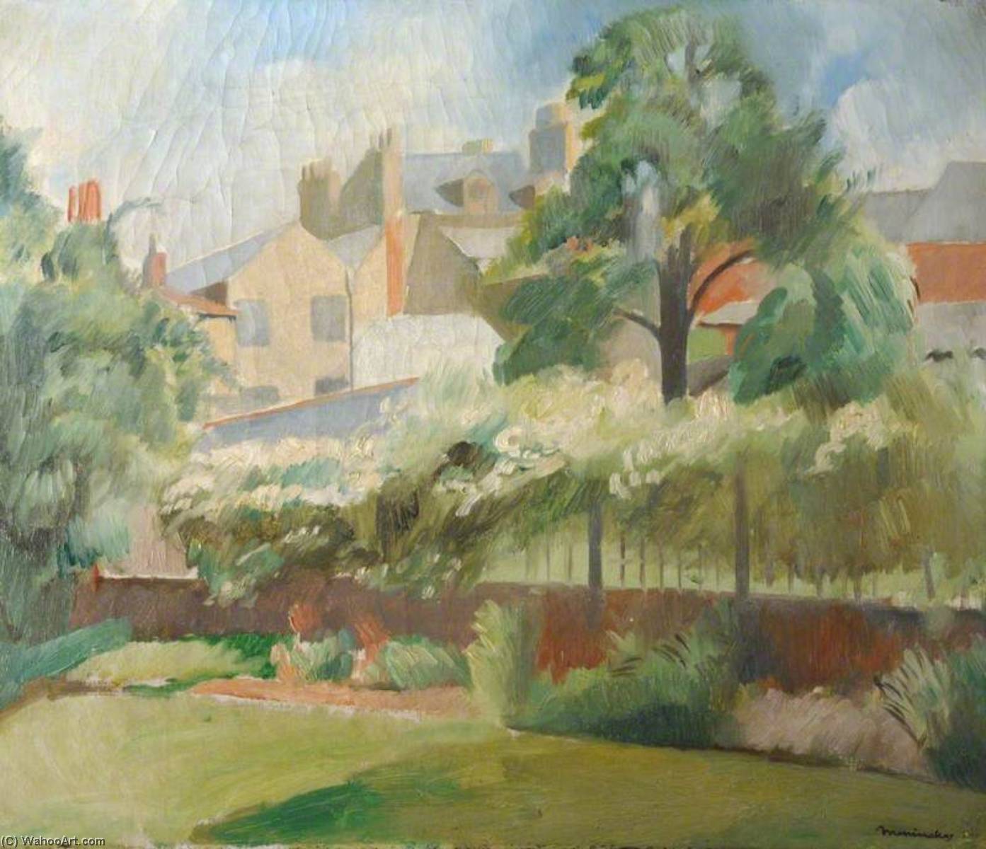 Buy Museum Art Reproductions View across Radcliffe House Garden, 1924 by Bernard Meninsky (1891-1950) | ArtsDot.com