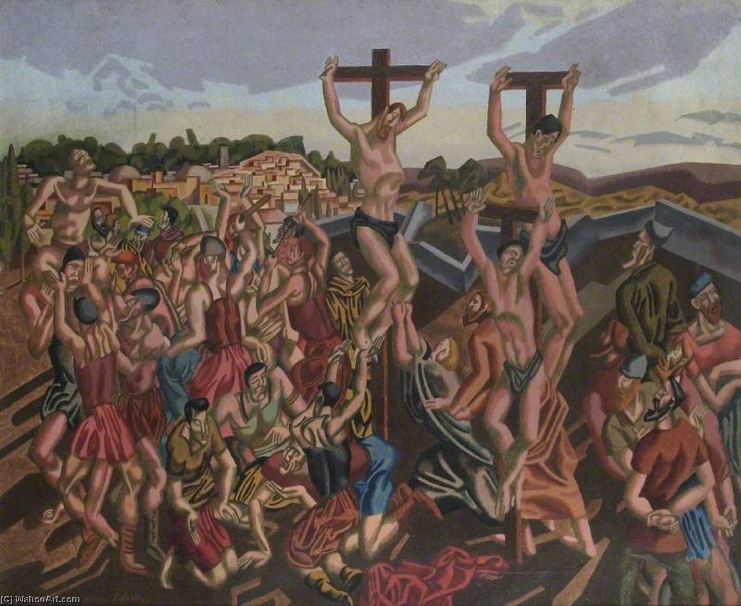 Order Oil Painting Replica The Crucifixion, 1920 by William Patrick Roberts (Inspired By) (1895-1980) | ArtsDot.com