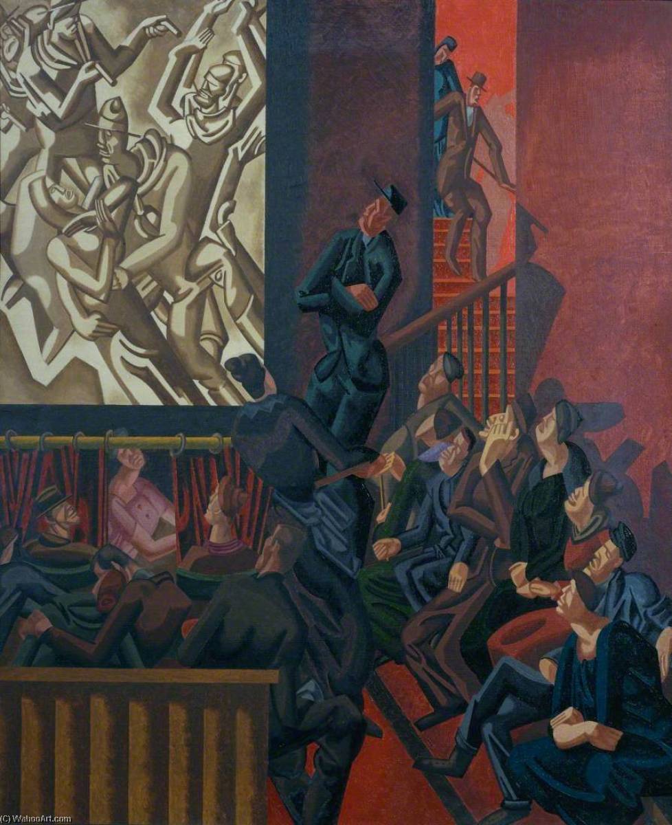 Order Oil Painting Replica The Cinema, 1920 by William Patrick Roberts (Inspired By) (1895-1980) | ArtsDot.com