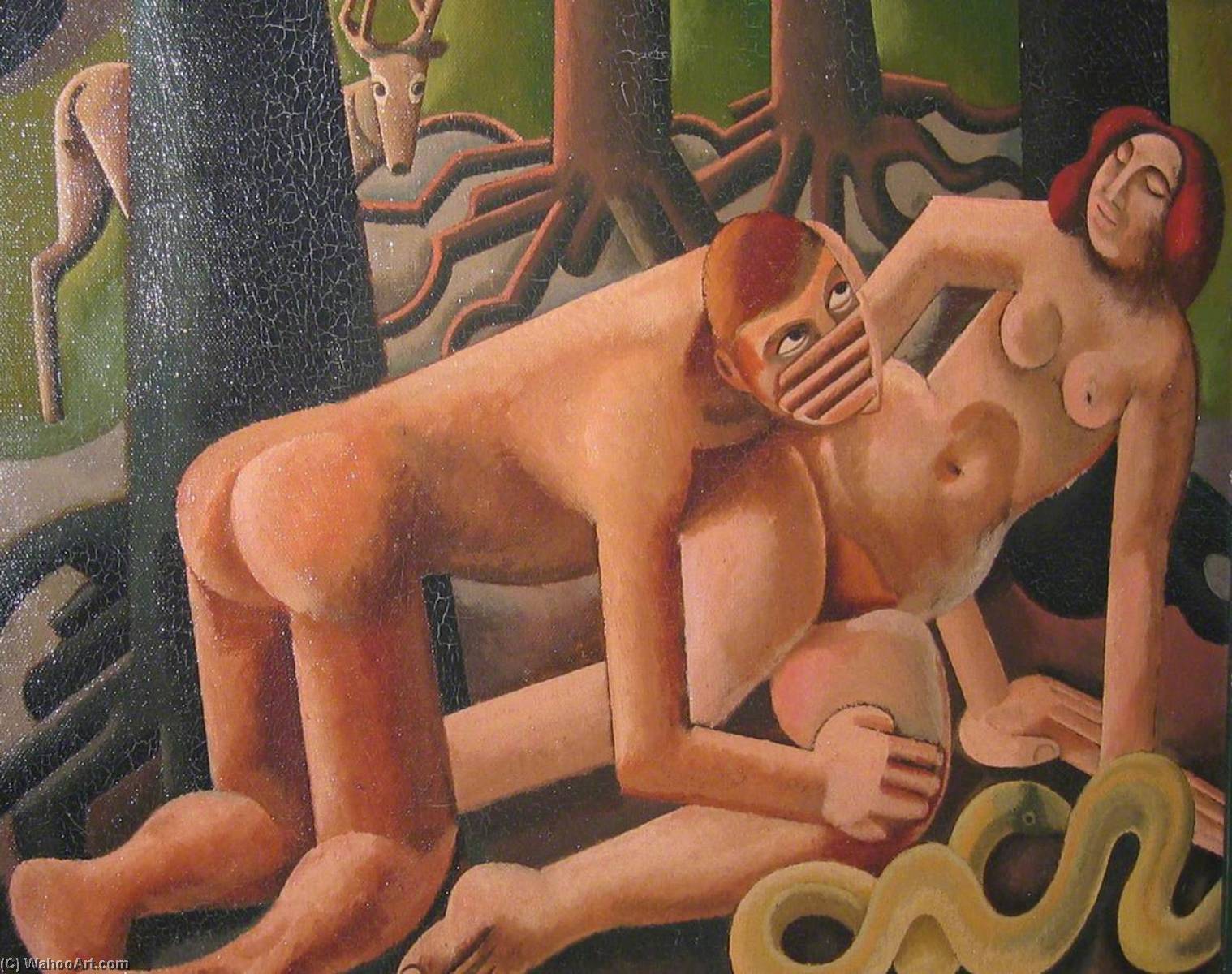 Order Oil Painting Replica The Garden of Eden, 1926 by William Patrick Roberts (Inspired By) (1895-1980) | ArtsDot.com