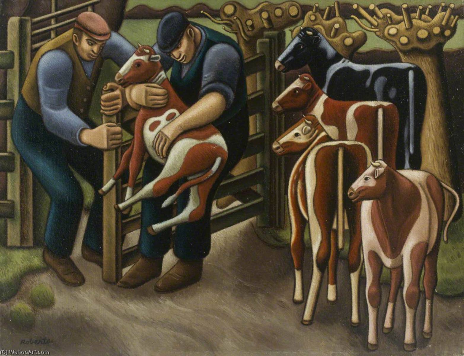 Buy Museum Art Reproductions Selecting Calves, 1950 by William Patrick Roberts (Inspired By) (1895-1980) | ArtsDot.com