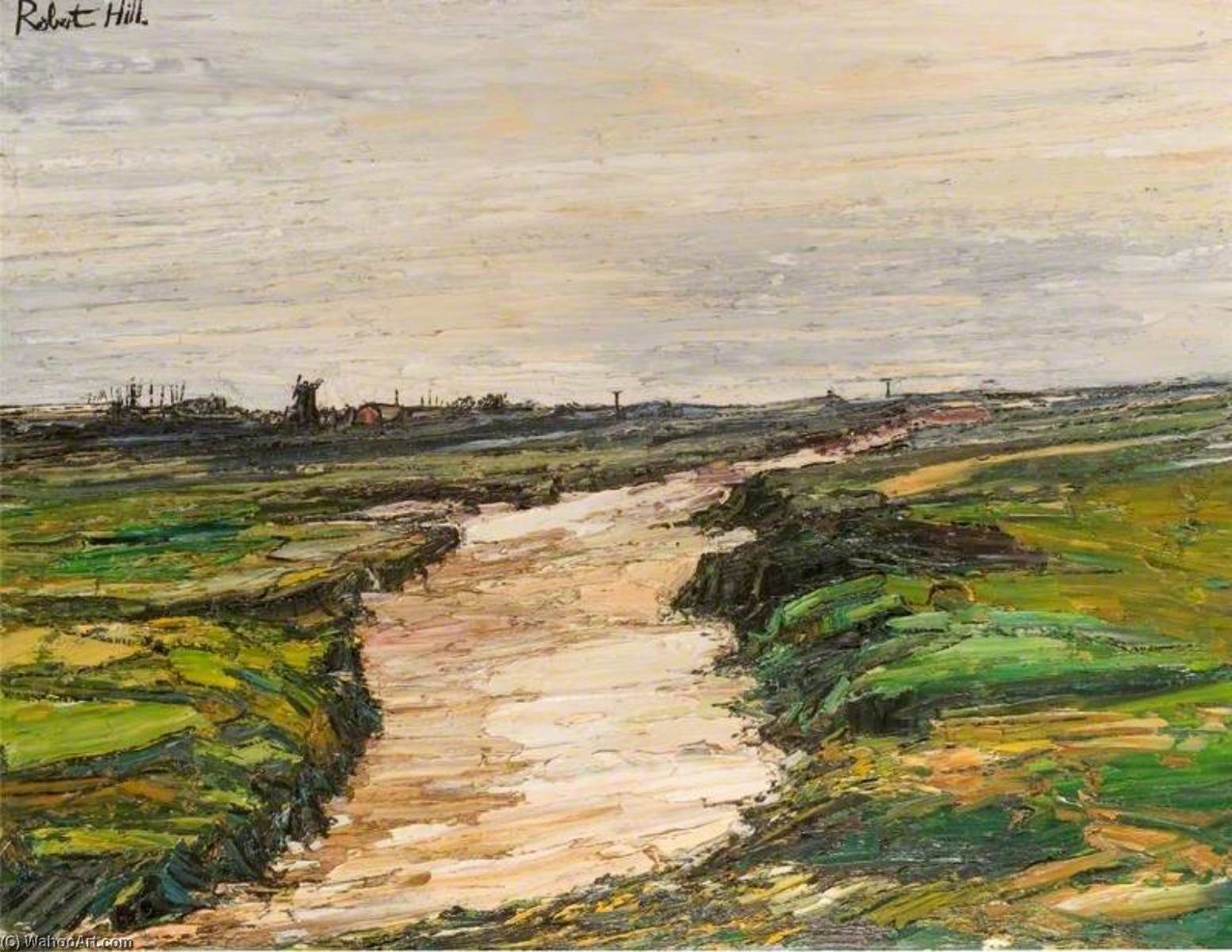Flat Landscape by Robert W Hill (1932-1990) Robert W Hill | ArtsDot.com