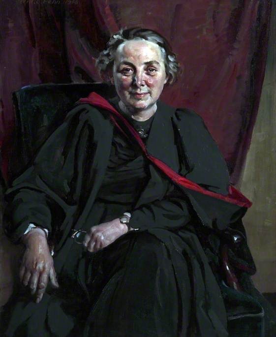 Order Oil Painting Replica Hilda Constance Allen, Principal of Liverpool Hope University (1926–1956), 1948 by William Charles Penn (Inspired By) (1877-1968) | ArtsDot.com