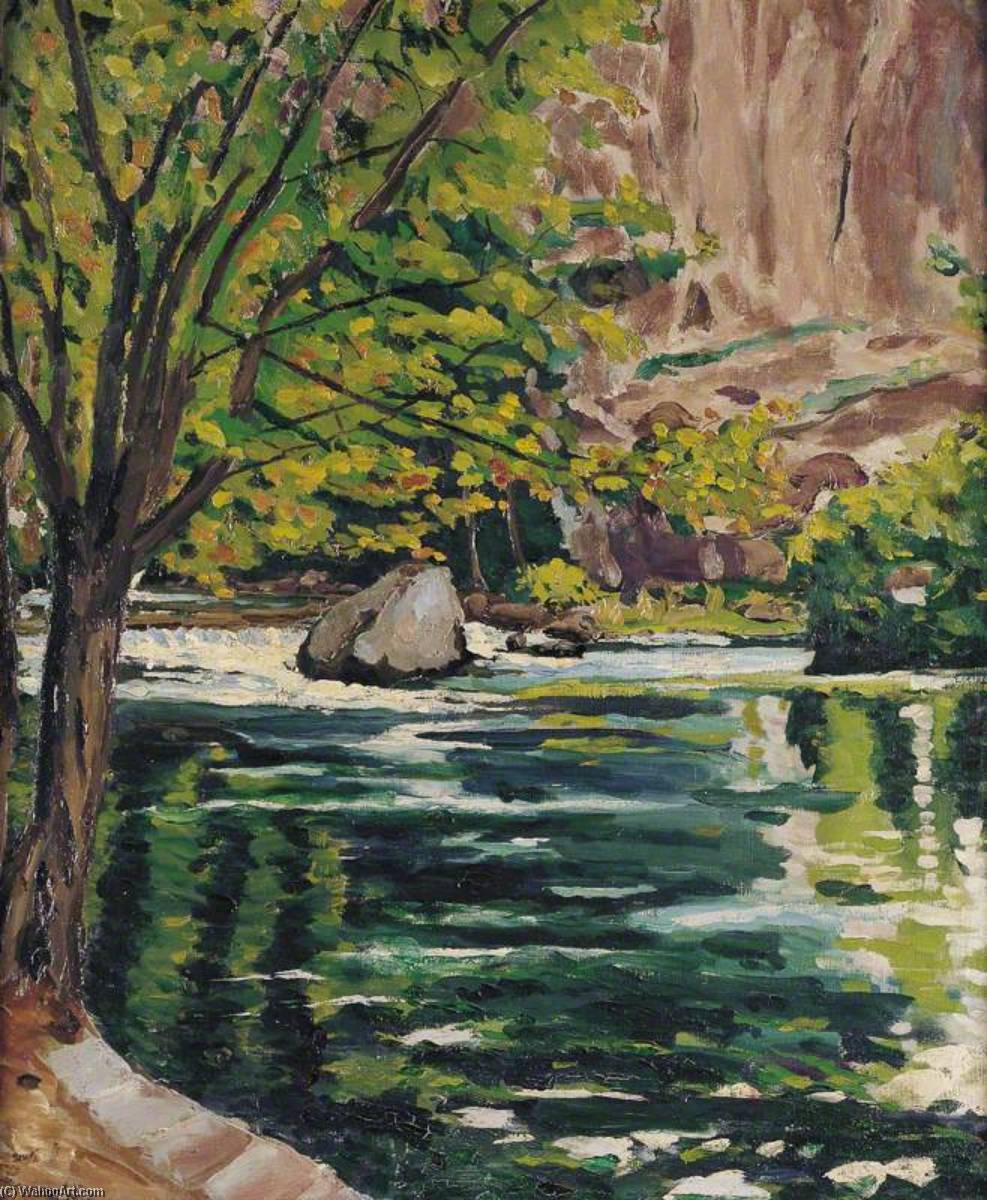 Buy Museum Art Reproductions A River Scene on the Loup, Alpes Maritimes, 1930 by Winston Spencer Churchill (Inspired By) (1874-1965) | ArtsDot.com