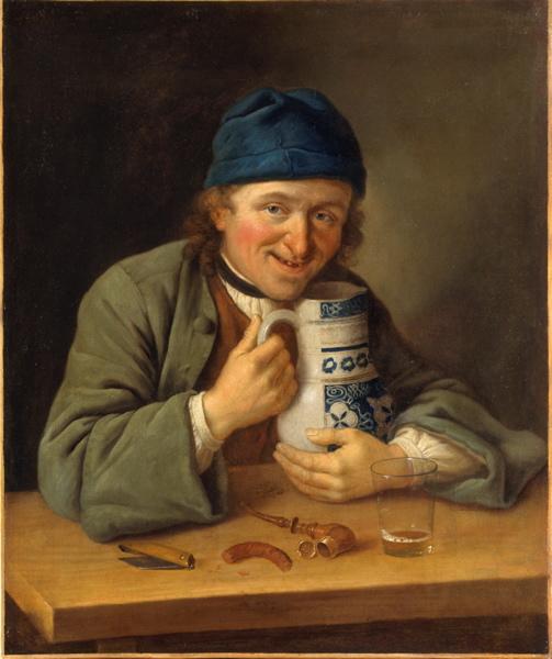 Order Paintings Reproductions Le Buveur suisse by Gresly Gaspard (1712-1756) | ArtsDot.com