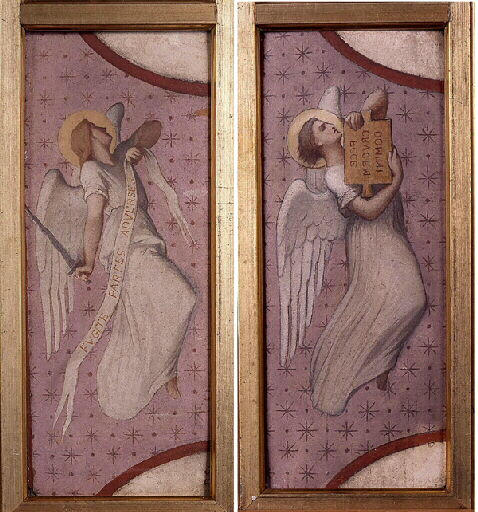 Order Artwork Replica Deux Anges portant des banderoles by Cazes Romain (1808-1881) | ArtsDot.com
