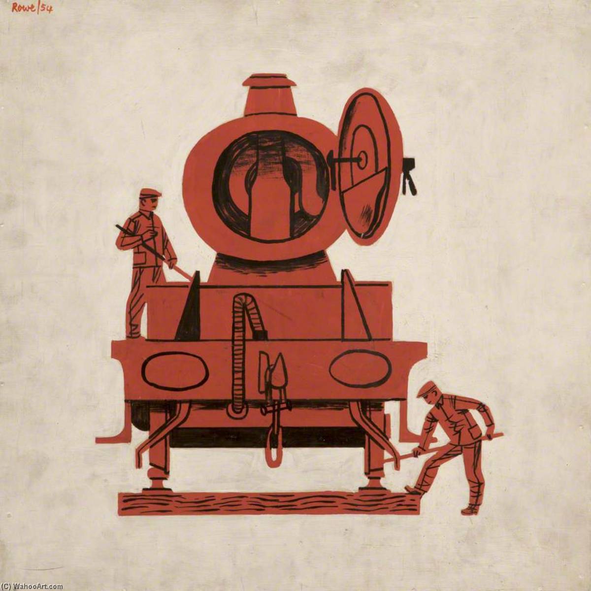 Order Paintings Reproductions Loco Cleaners by Cliff Rowe (Inspired By) (1904-1988) | ArtsDot.com