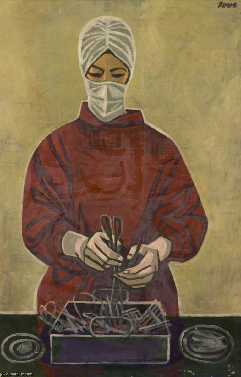 Order Paintings Reproductions Operating Theatre Nurse by Cliff Rowe (Inspired By) (1904-1988) | ArtsDot.com